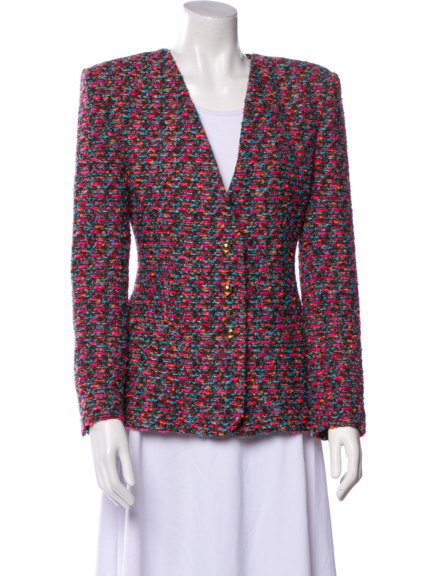 St. John Wool Tweed Pattern Blazer