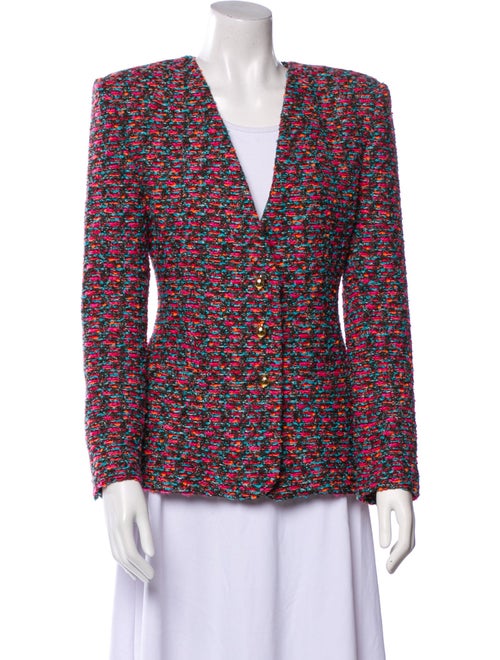 St. John Wool Tweed Pattern Blazer