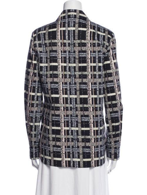 St. John Printed Long Sleeve Button-Up Top