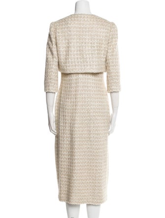 St. John Tweed Pattern Glitter Accents Dress Set