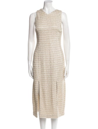 St. John Tweed Pattern Glitter Accents Dress Set