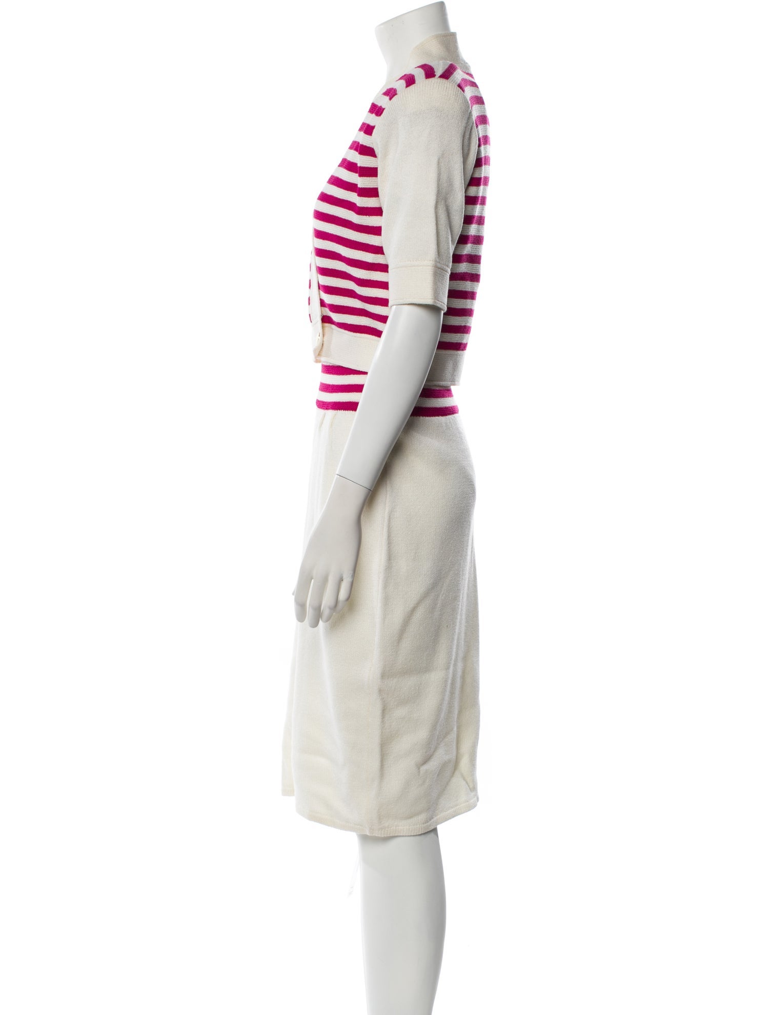 St. John Wool Striped Skirt Suit