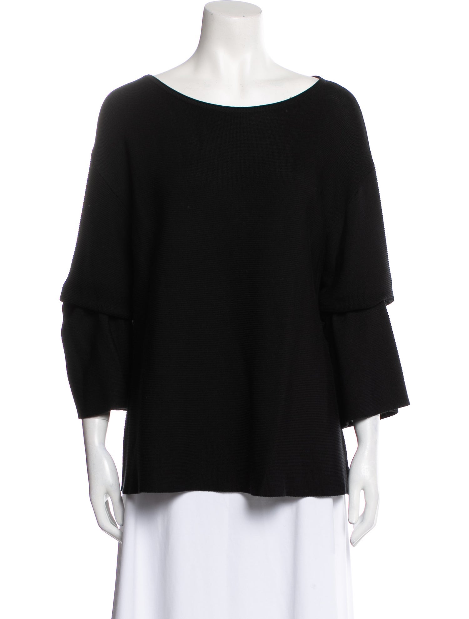 St. John Bateau Neckline Three-Quarter Sleeve Blouse
