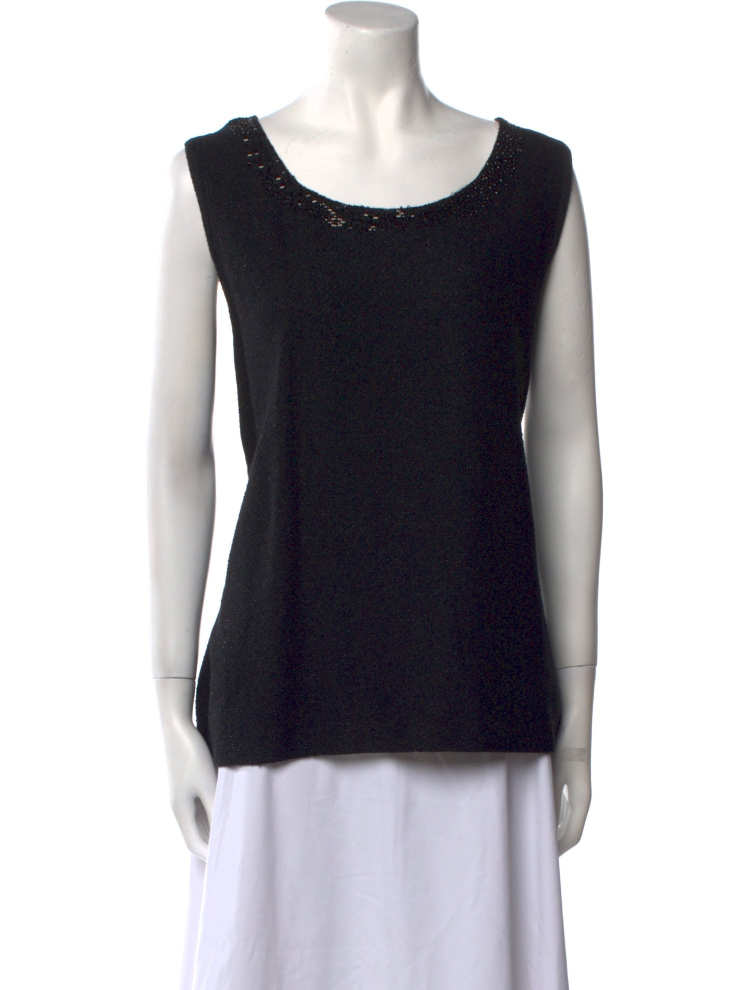 St. John Scoop Neck Sleeveless Top