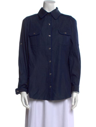 St. John Long Sleeve Button-Up Top