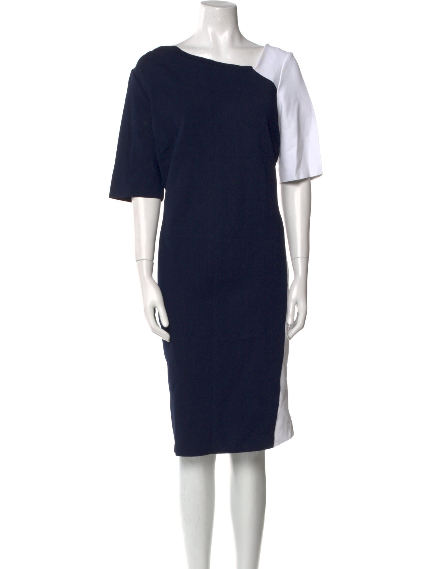 St. John Bateau Neckline Knee-Length Dress