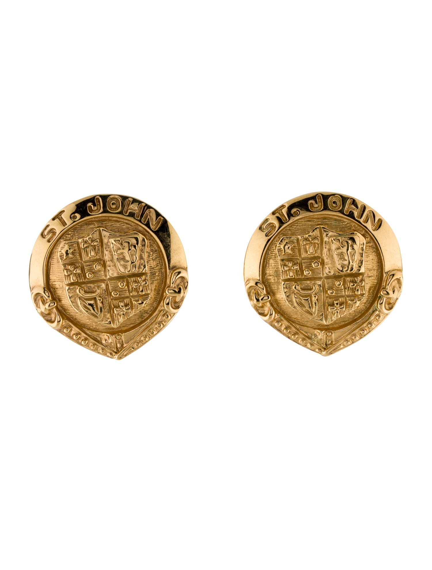St. John Crest Clip-On Earrings