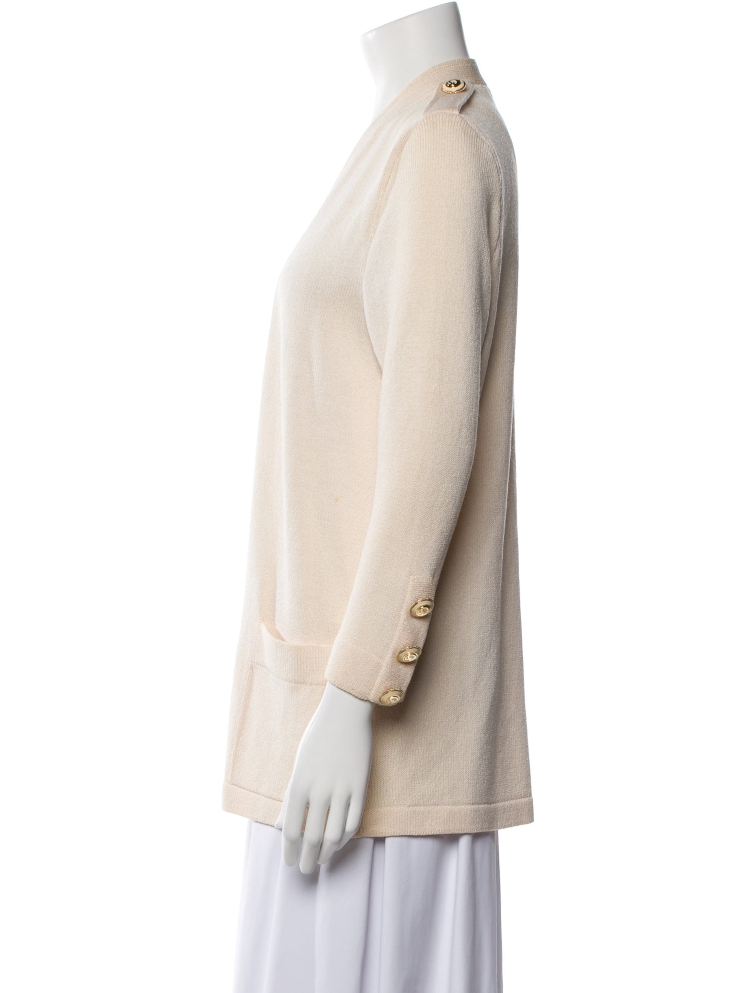 St. John Wool Open Front Sweater