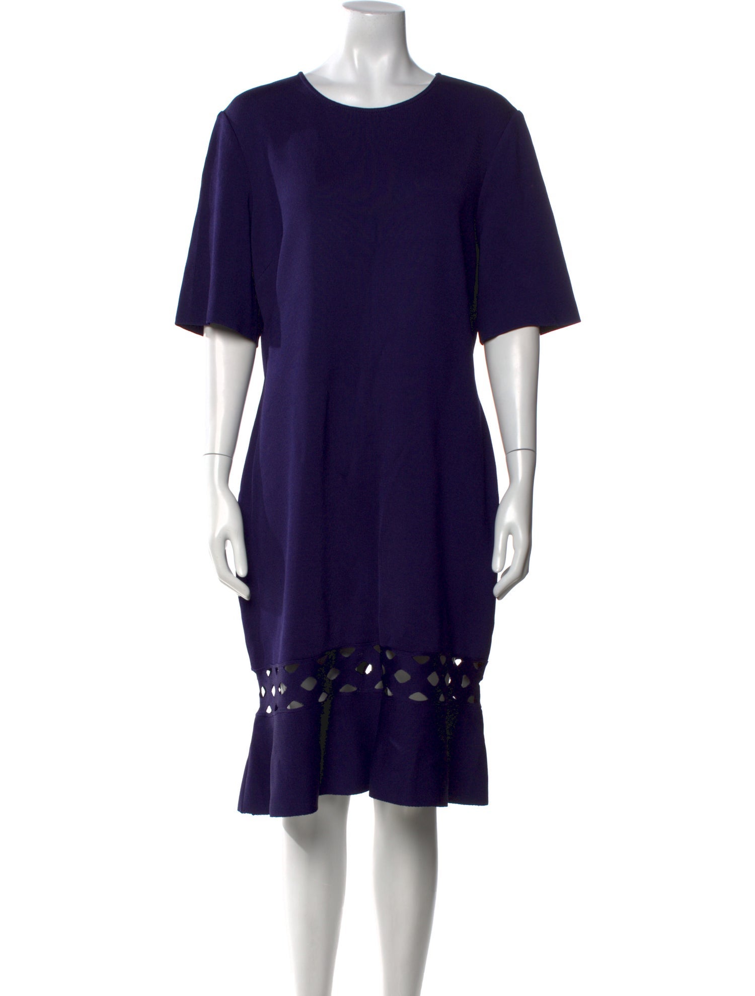 St. John Crew Neck Midi Length Dress