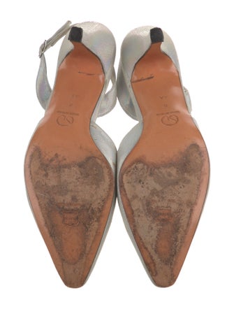 St. John Satin Printed Slingback Pumps
