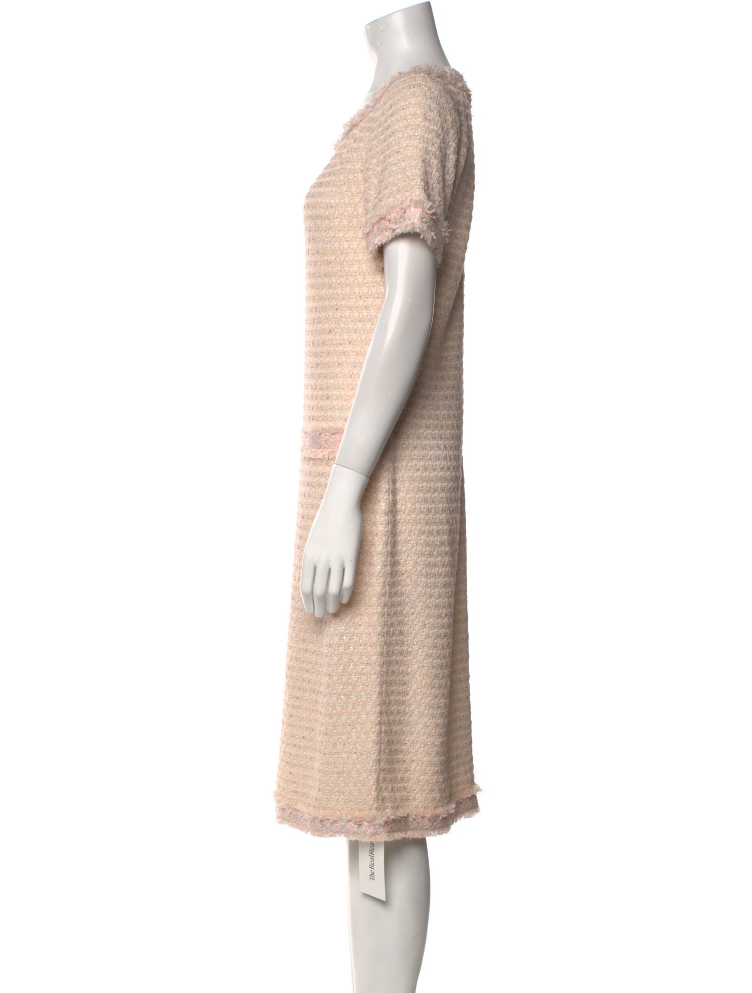 St. John Tweed Pattern Midi Length Dress