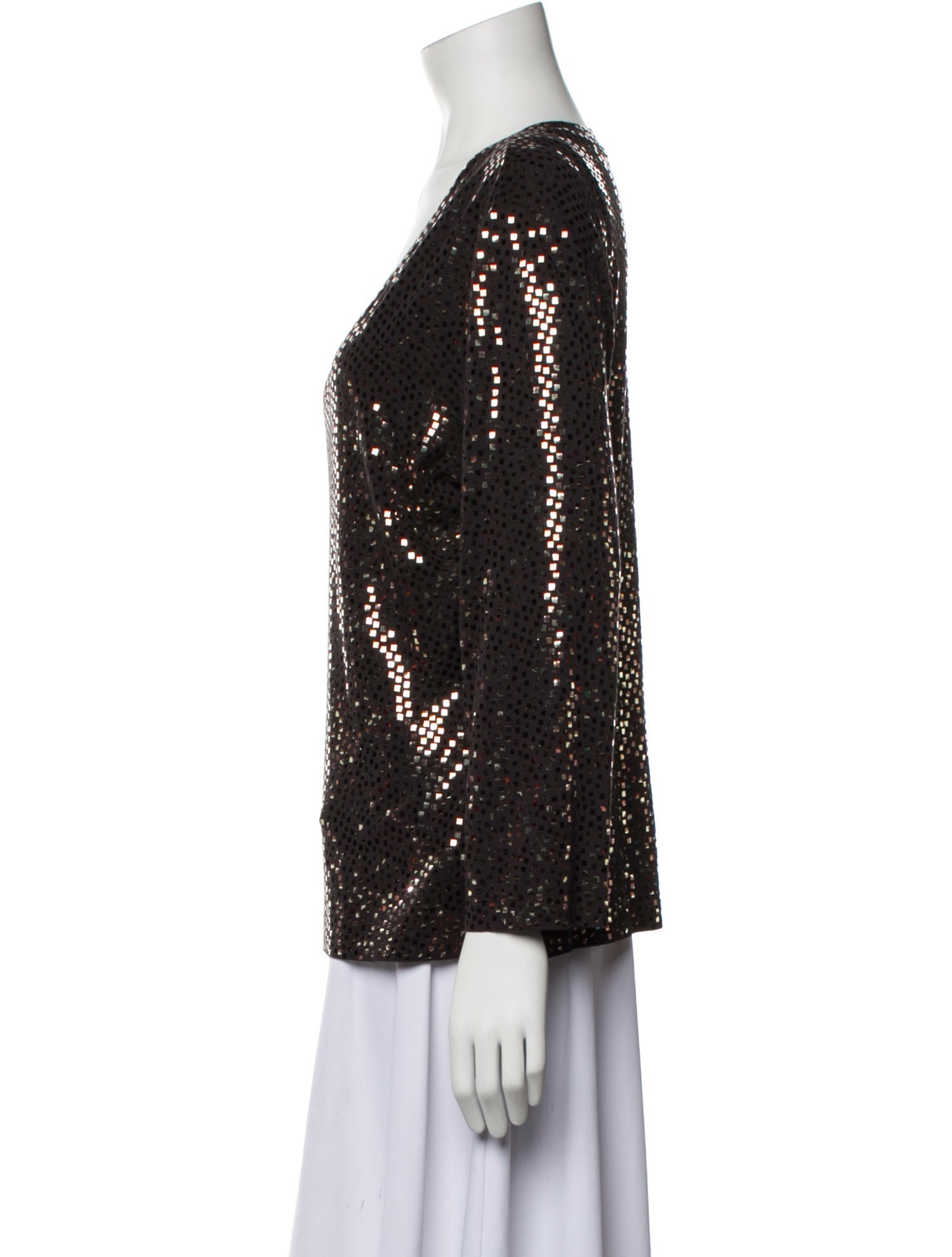 St. John V-Neck Three-Quarter Sleeve Top