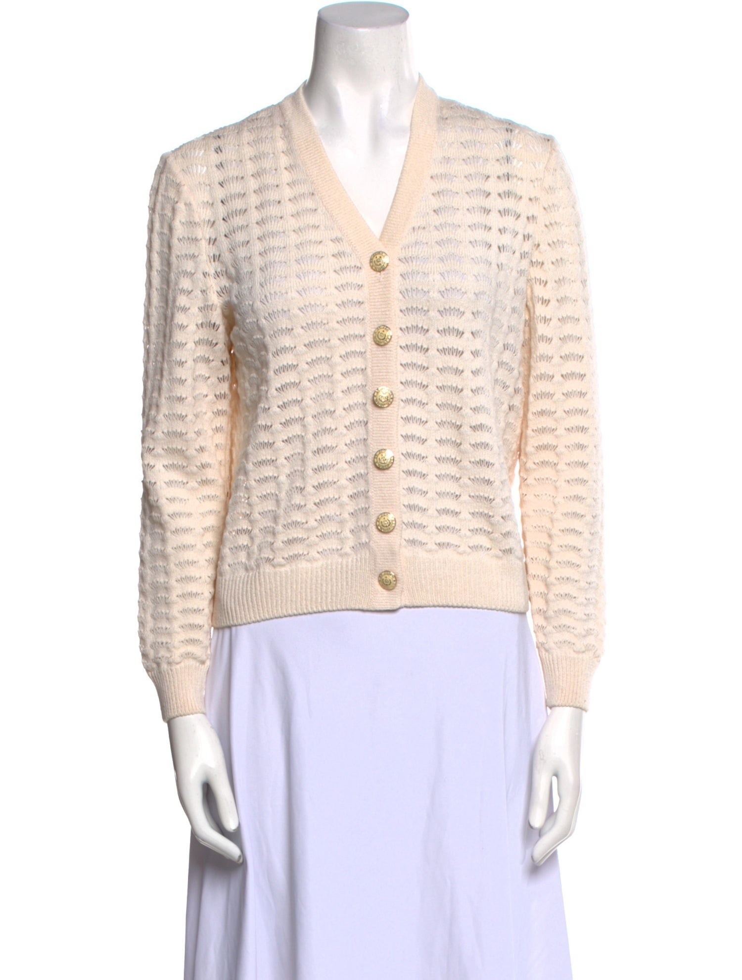 St. John Patterned V-Neck Sweater