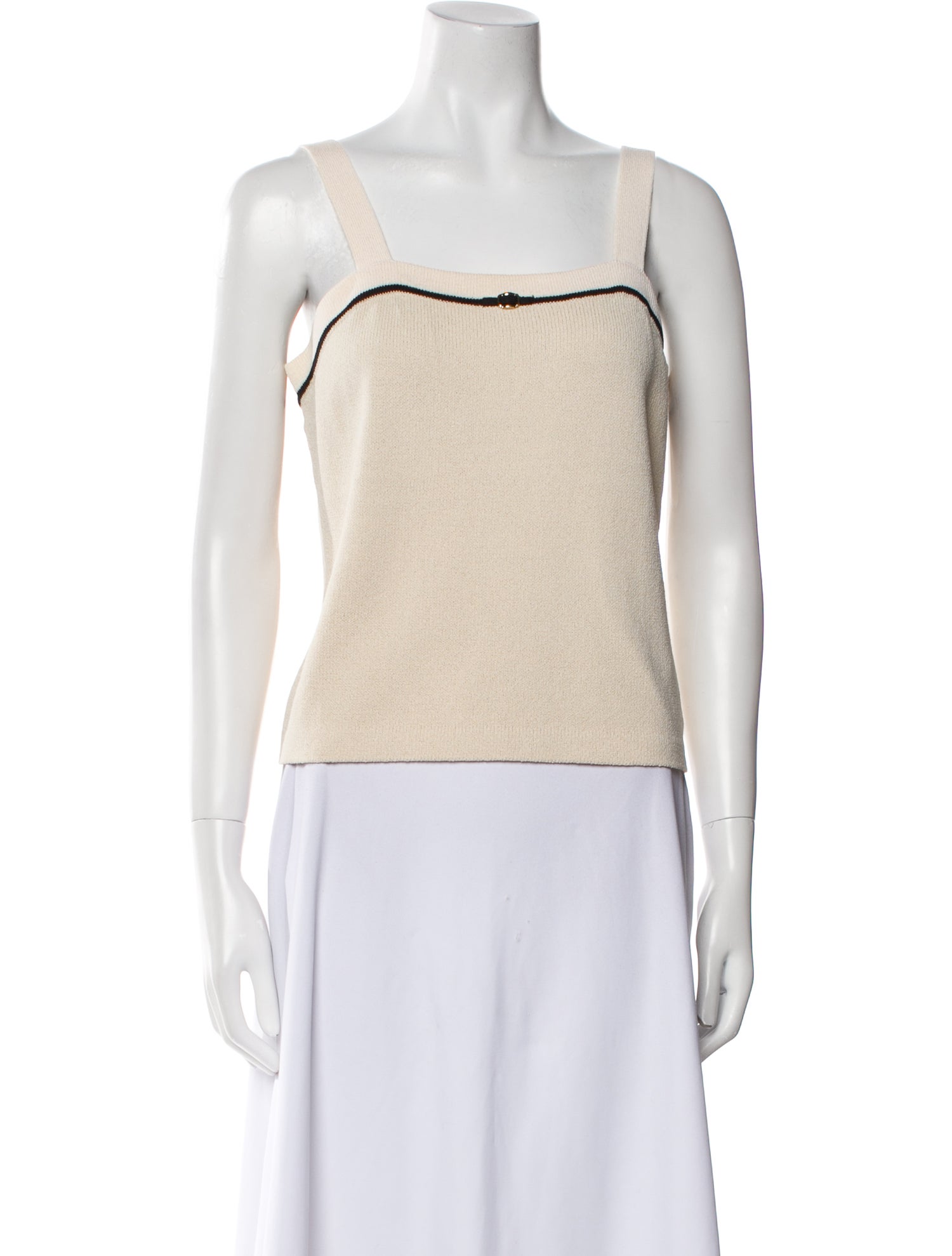 St. John Square Neckline Sleeveless Top