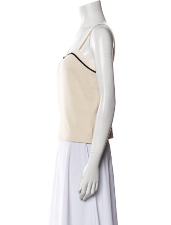 St. John Square Neckline Sleeveless Top