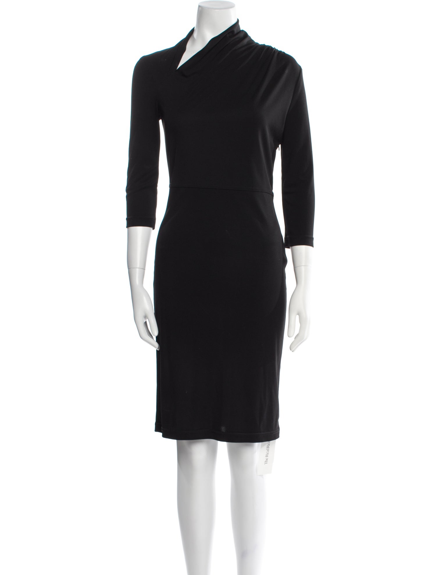 St. John Mock Neck Knee-Length Dress