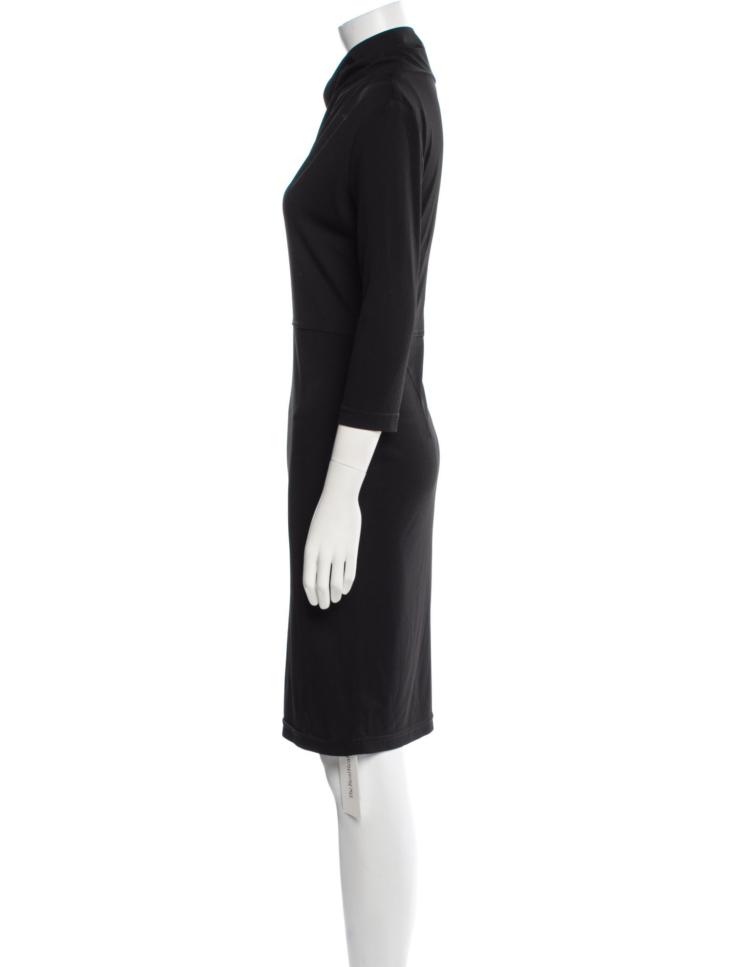 St. John Mock Neck Knee-Length Dress