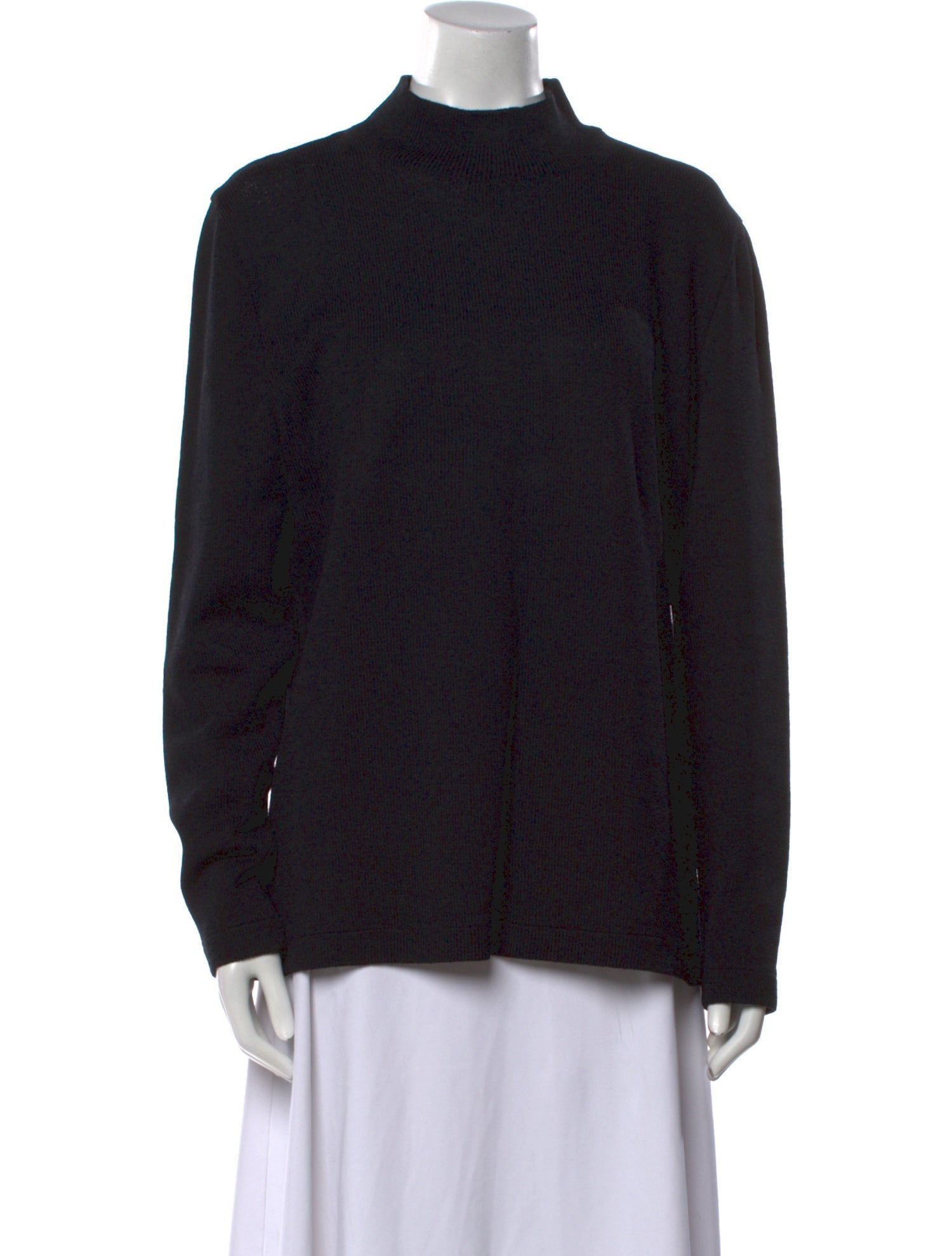 St. John Wool Mock Neck Sweater