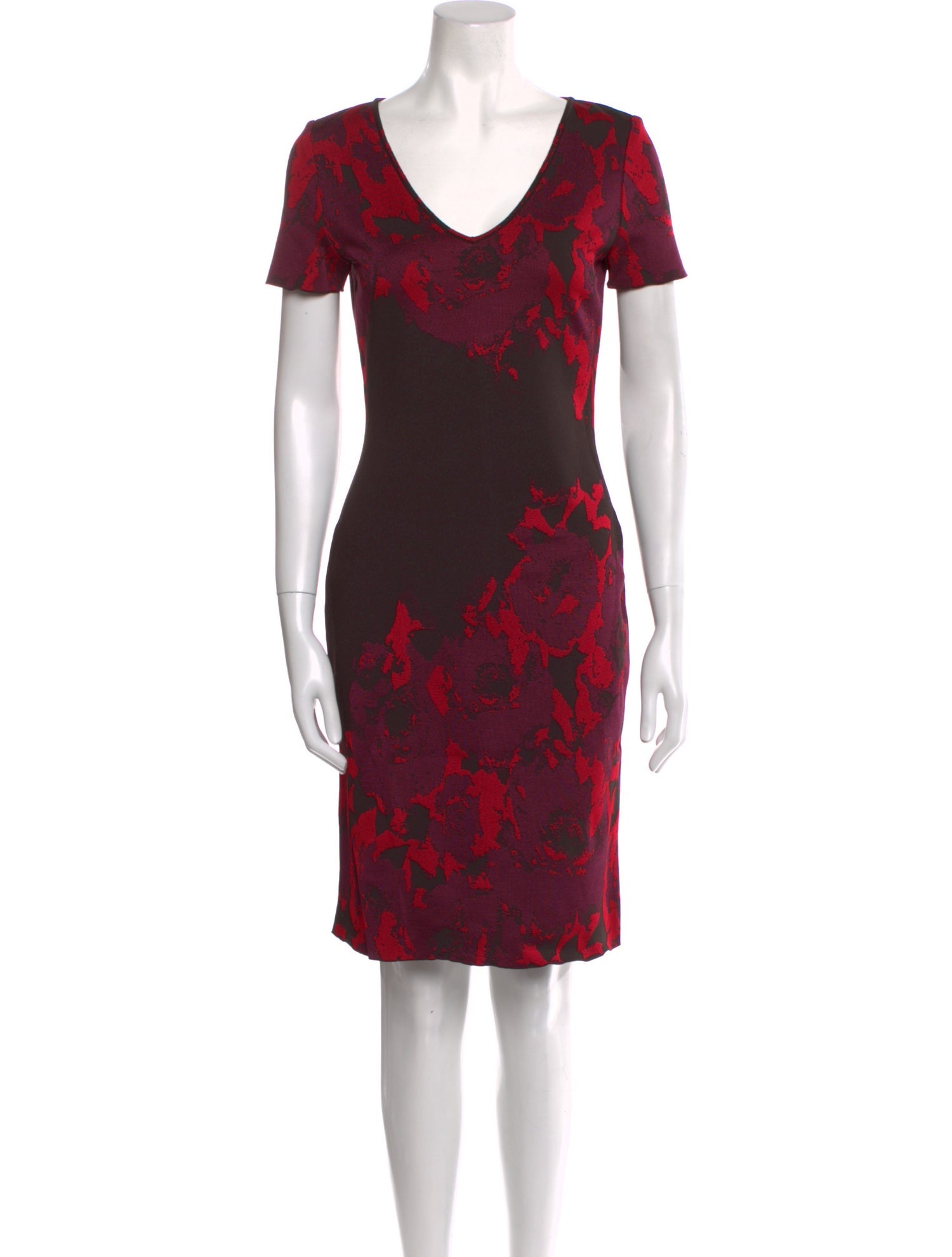 St. John Floral Print Knee-Length Dress