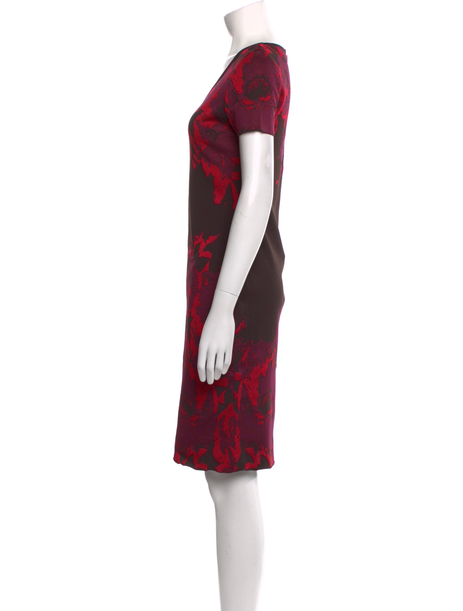 St. John Floral Print Knee-Length Dress