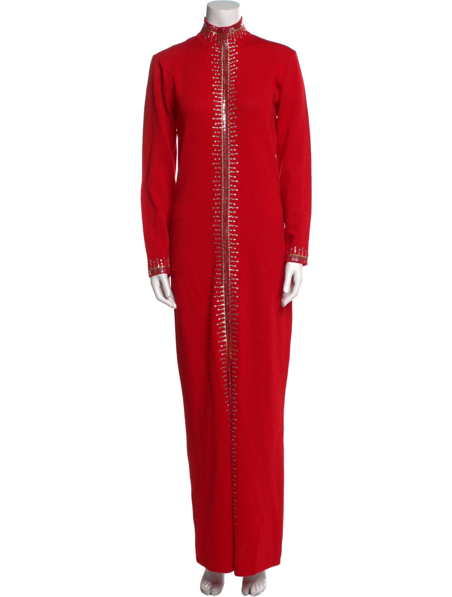 St. John Mock Neck Long Dress