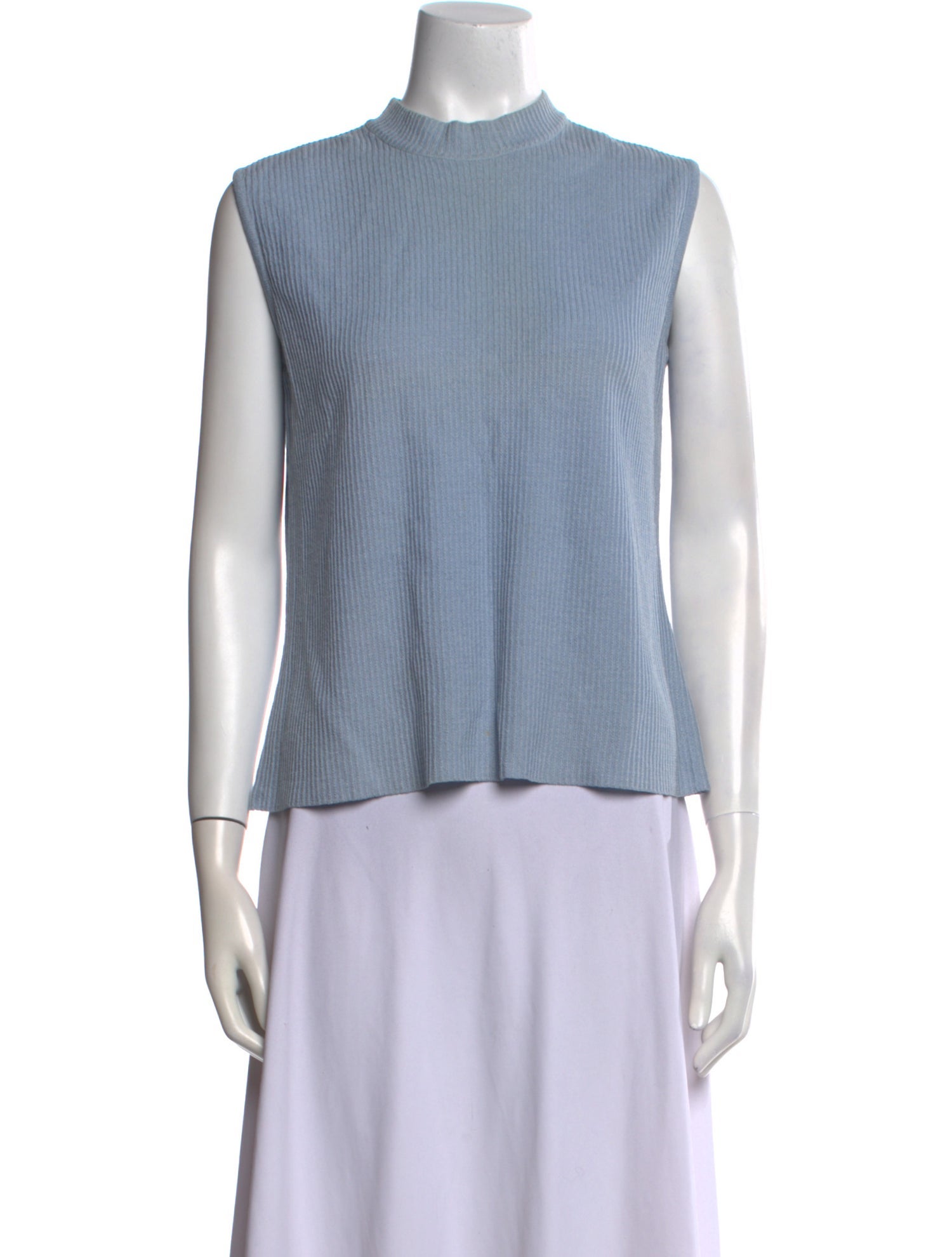 St. John Mock Neck Sleeveless Top