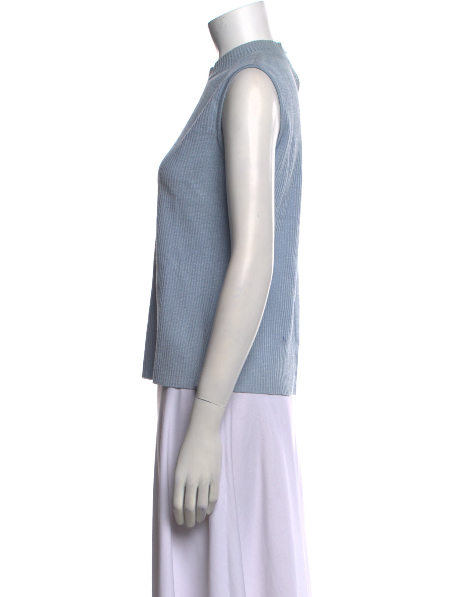 St. John Mock Neck Sleeveless Top