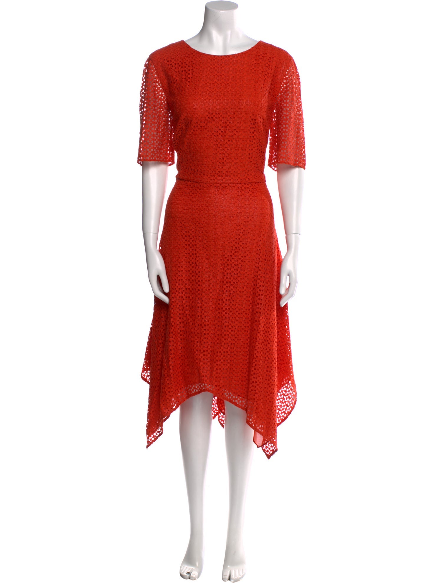 St. John Crew Neck Midi Length Dress