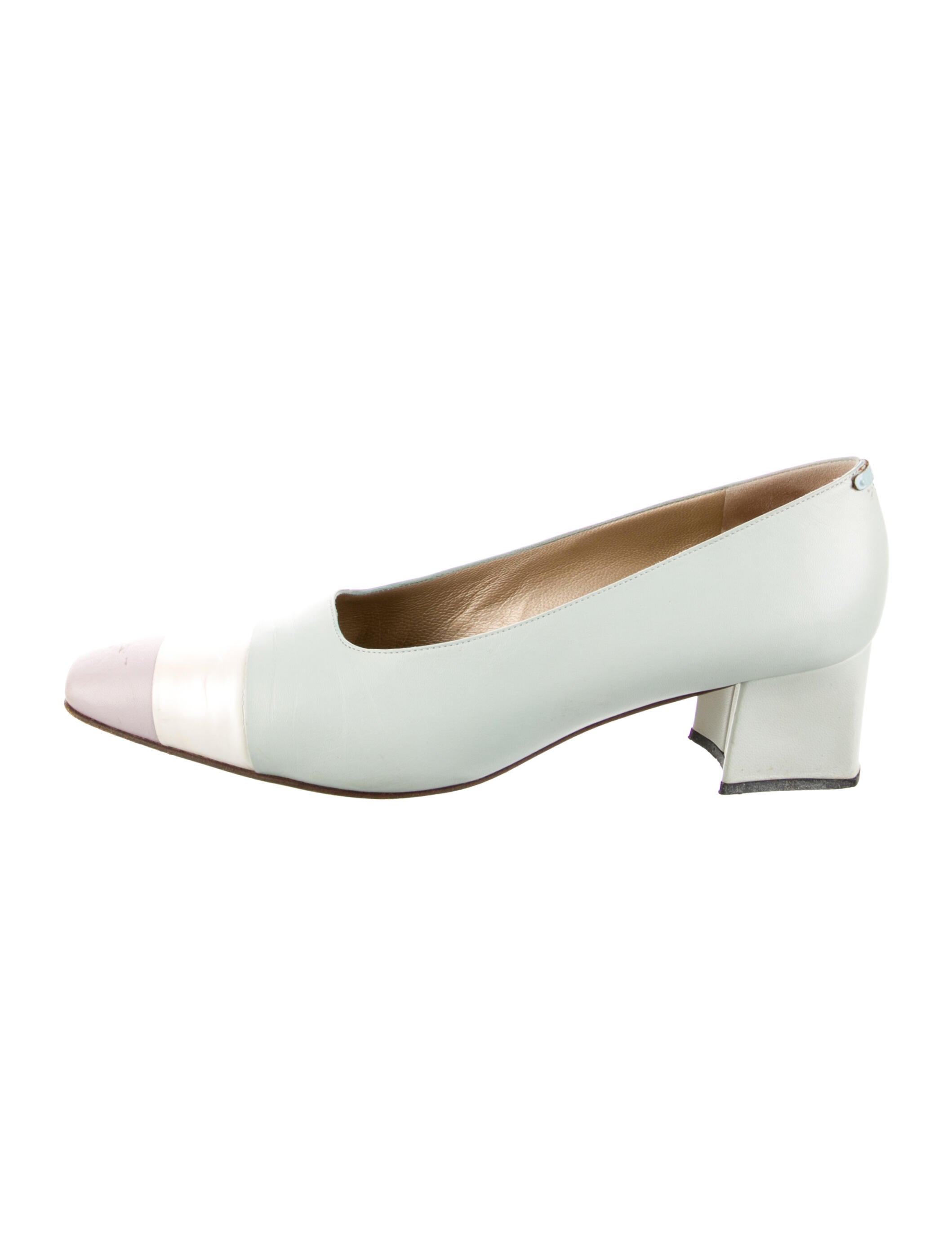 St. John Leather Colorblock Pattern Slingback Pumps