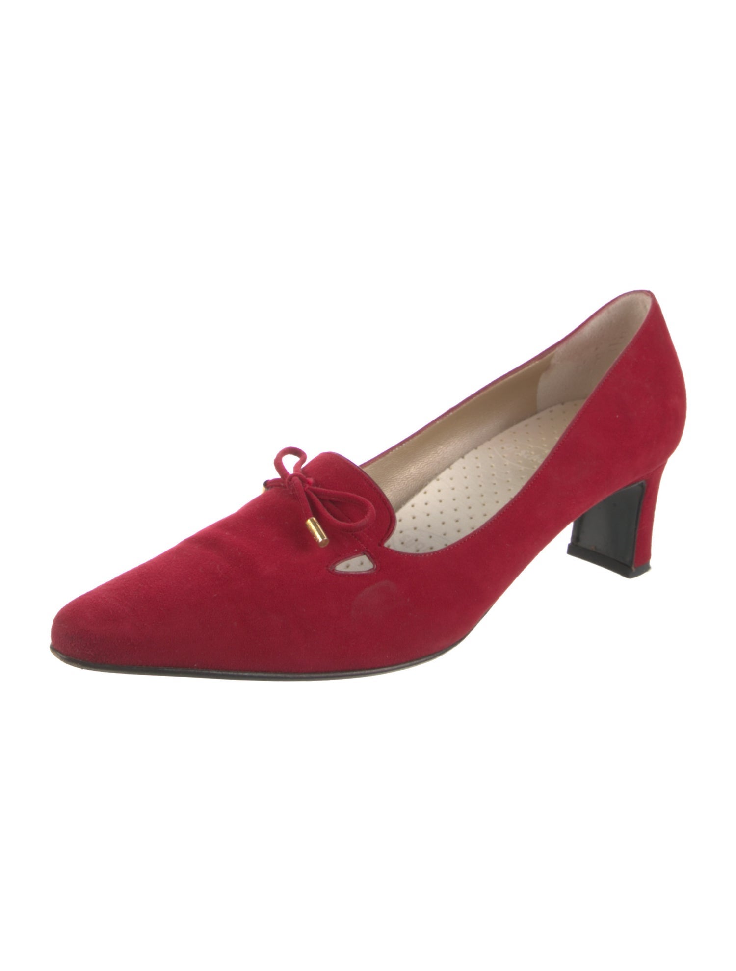 St. John Suede Bow Accents Pumps
