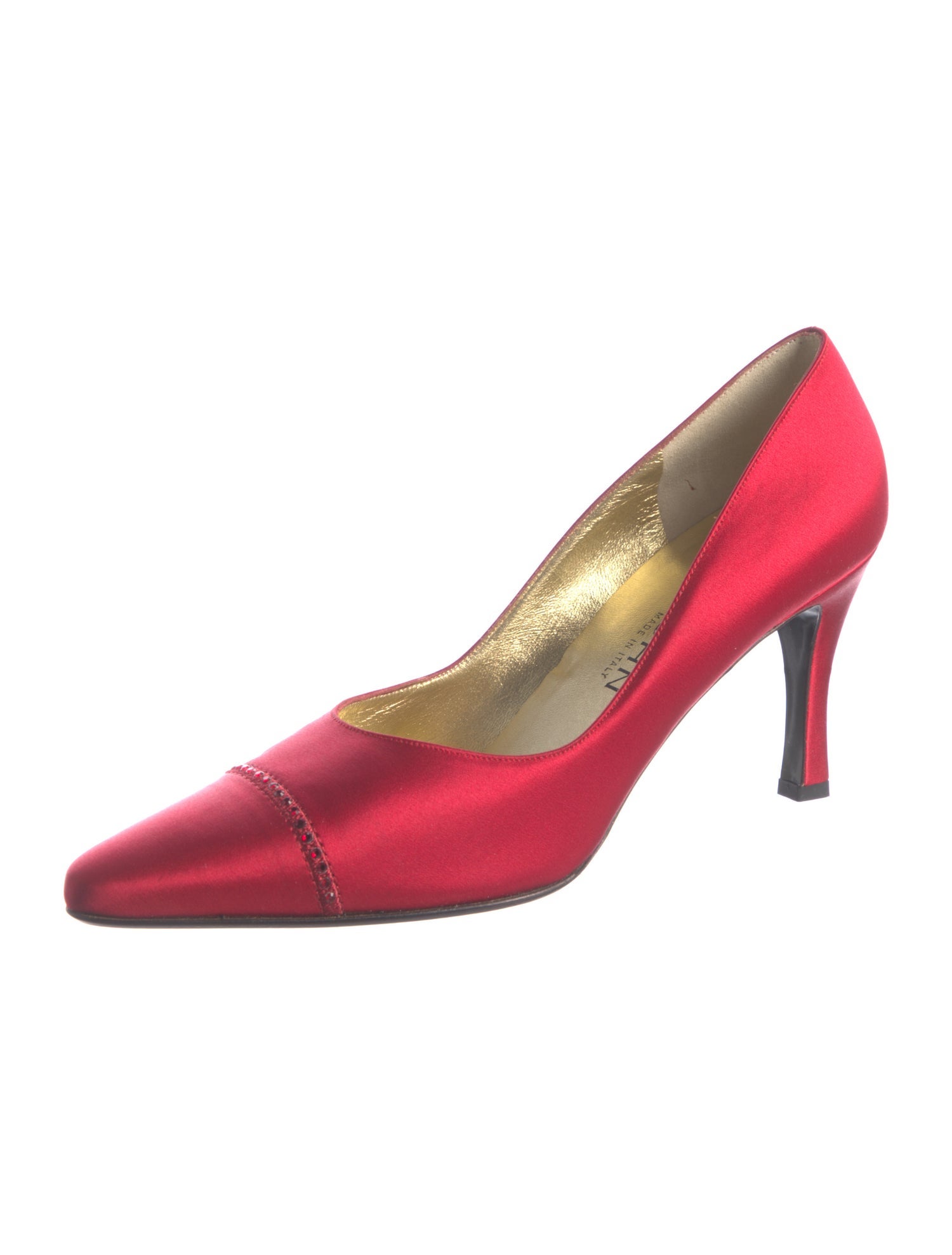 St. John Satin Crystal Embellishments Pumps