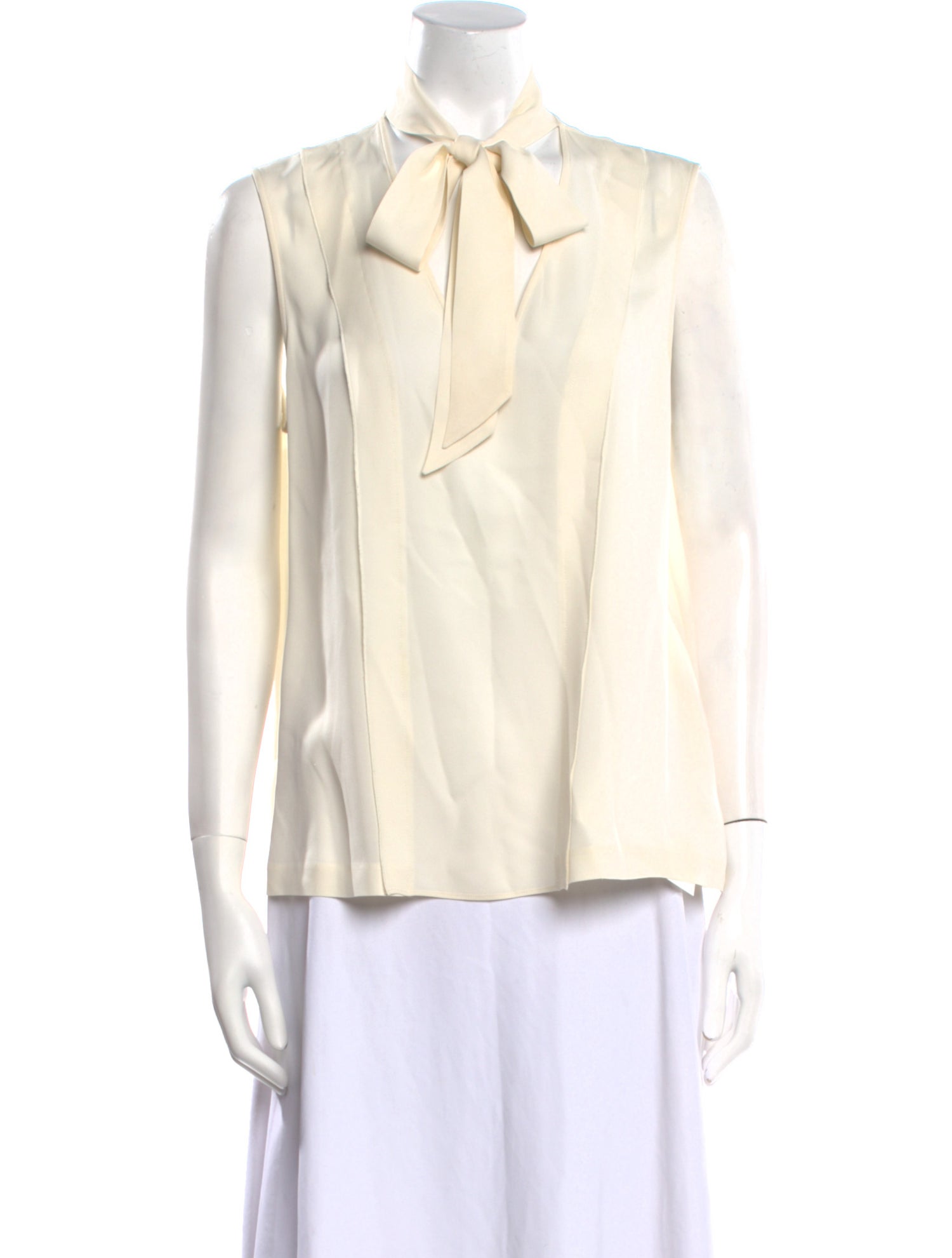 St. John Silk Tie Neck Top