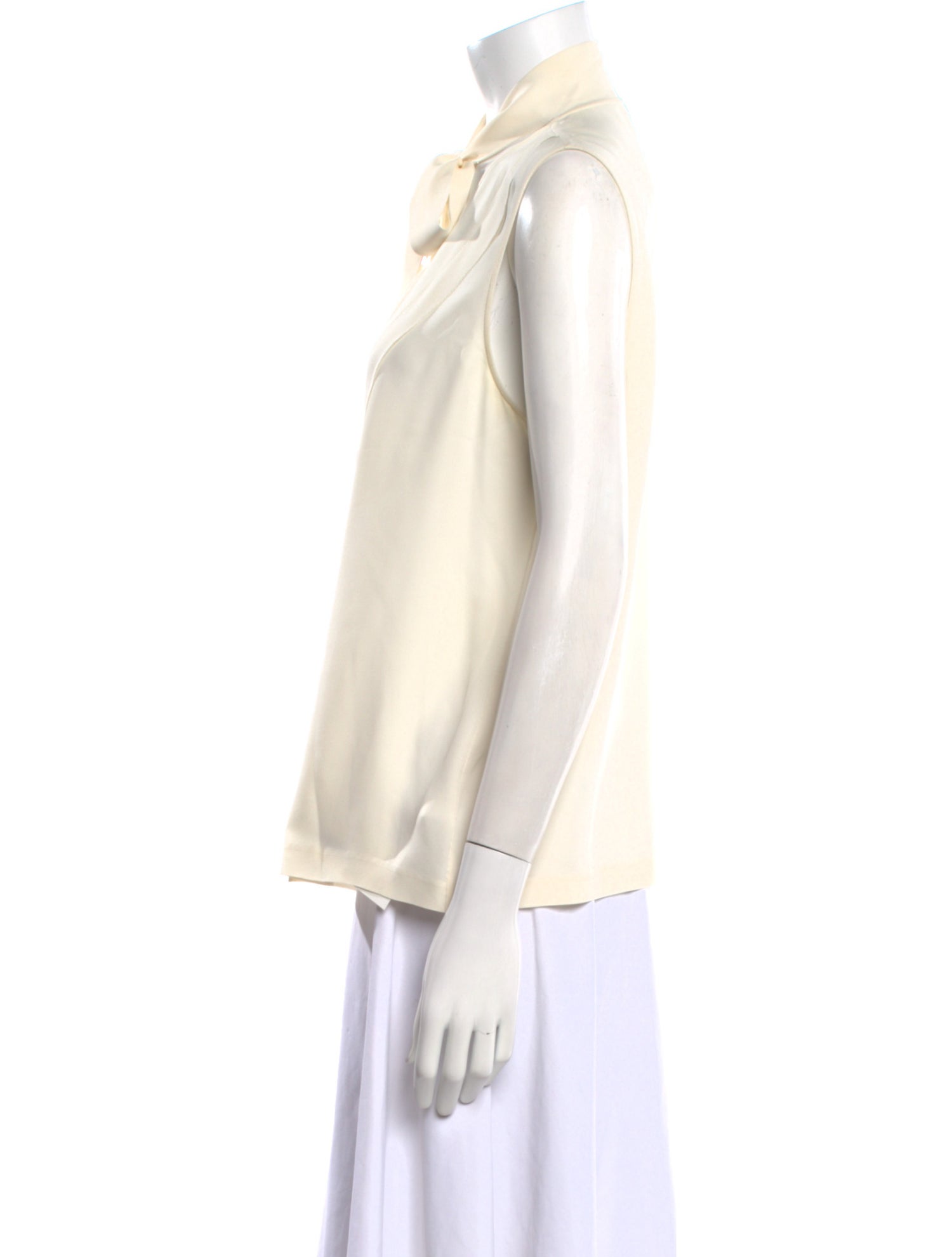 St. John Silk Tie Neck Top