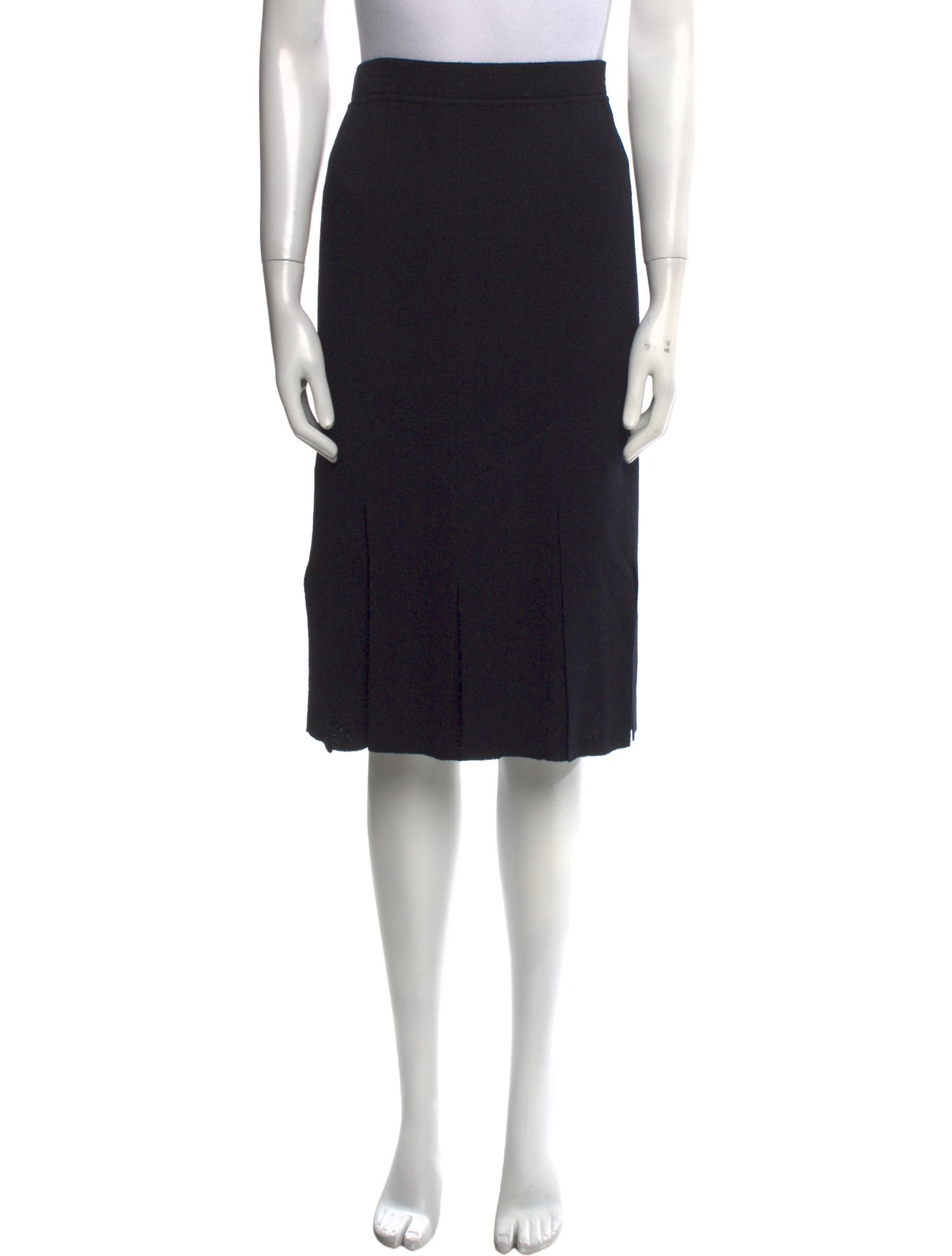 St. John Pleated Accents Knee-Length Skirt