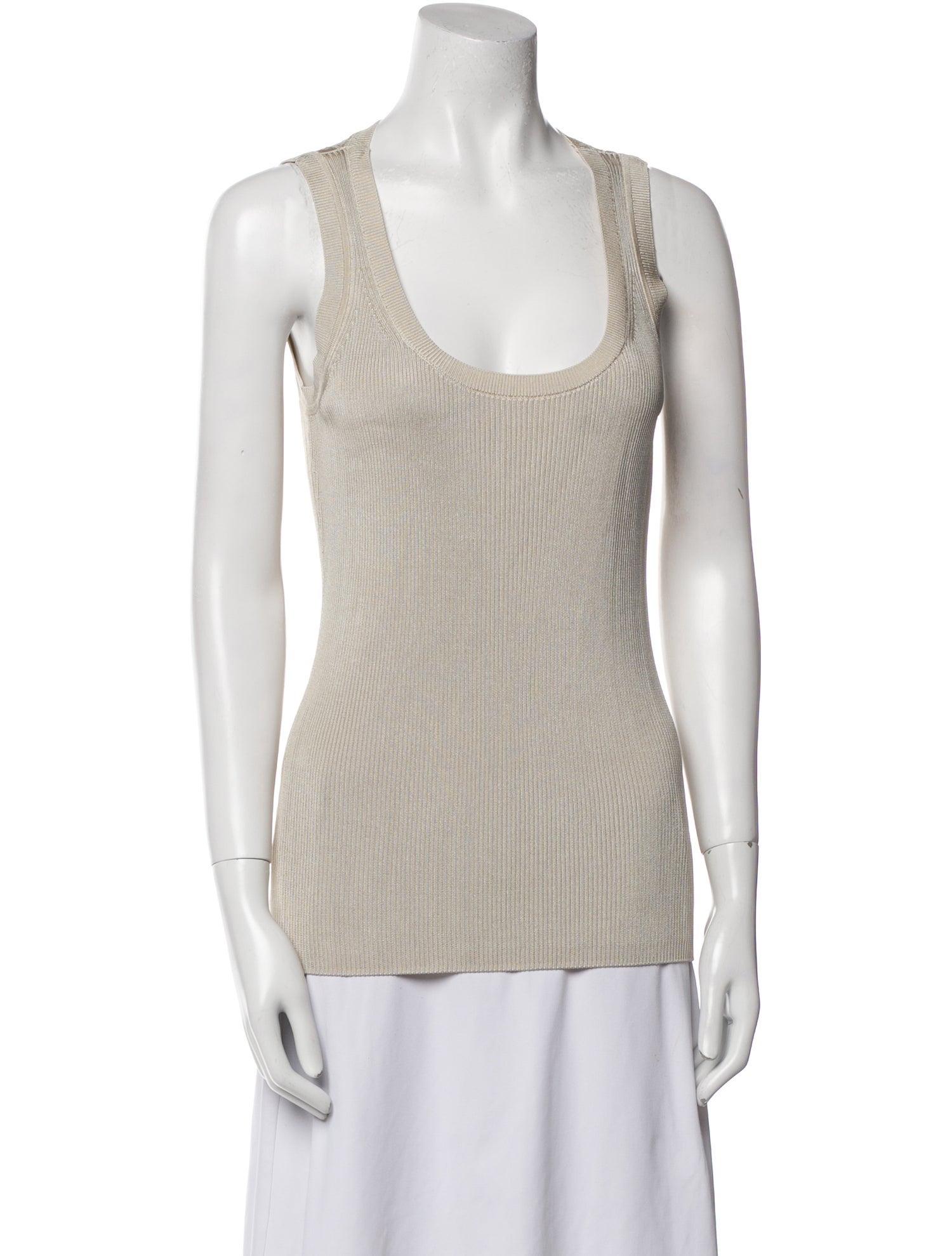 St. John Scoop Neck Sleeveless Top