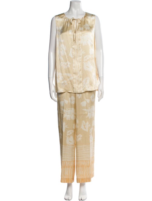 St. John Silk Printed Pant Set