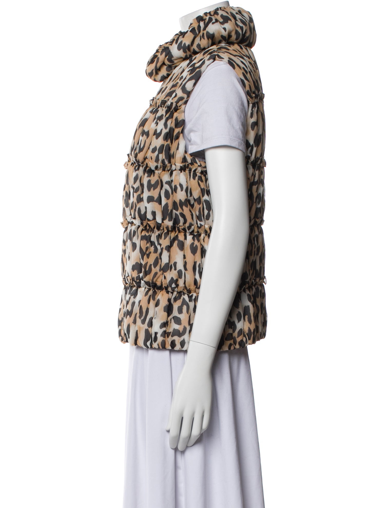 St. John Silk Animal Print Vest