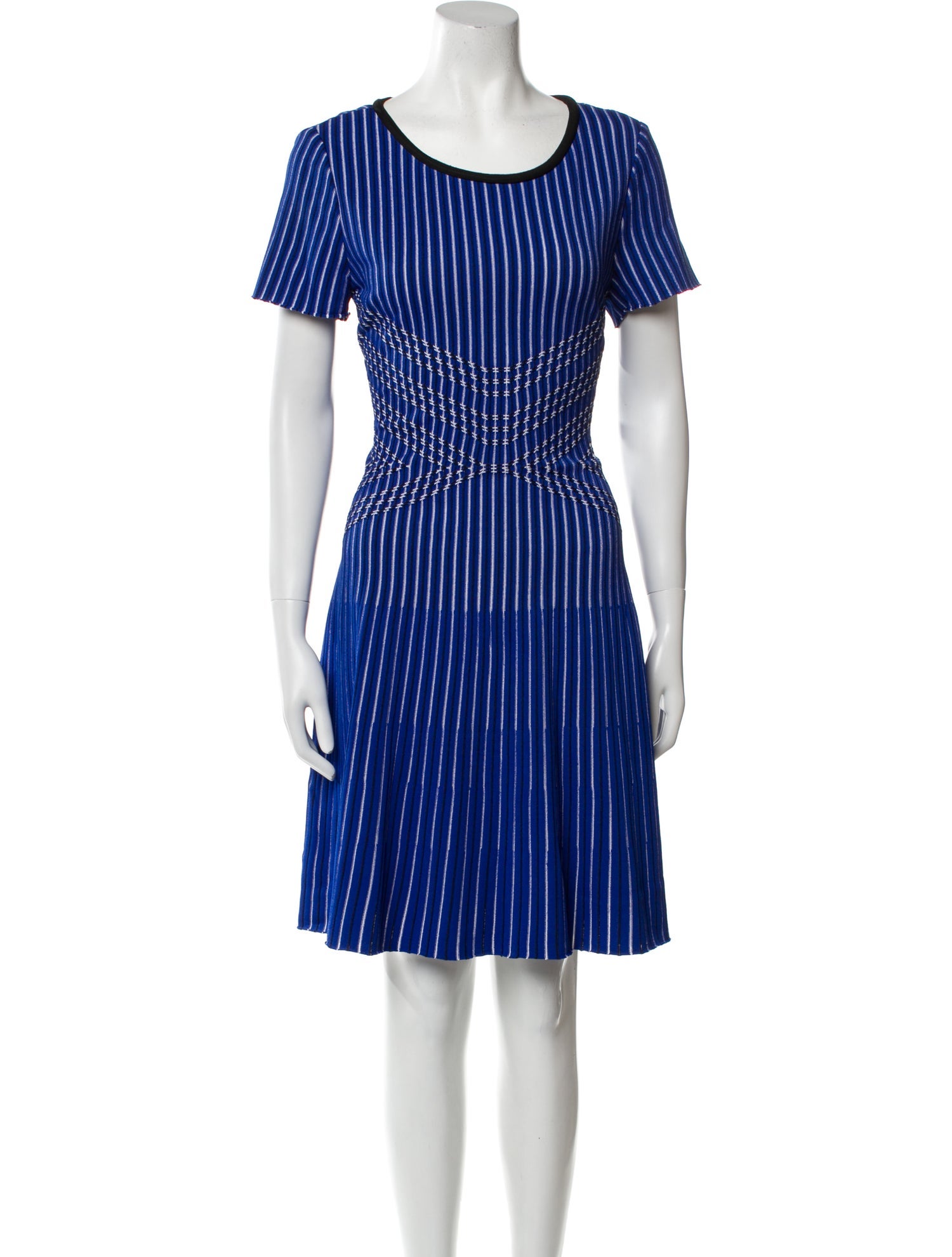 St. John Striped Knee-Length Dress