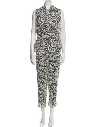 St. John Lace Pattern Pant Set