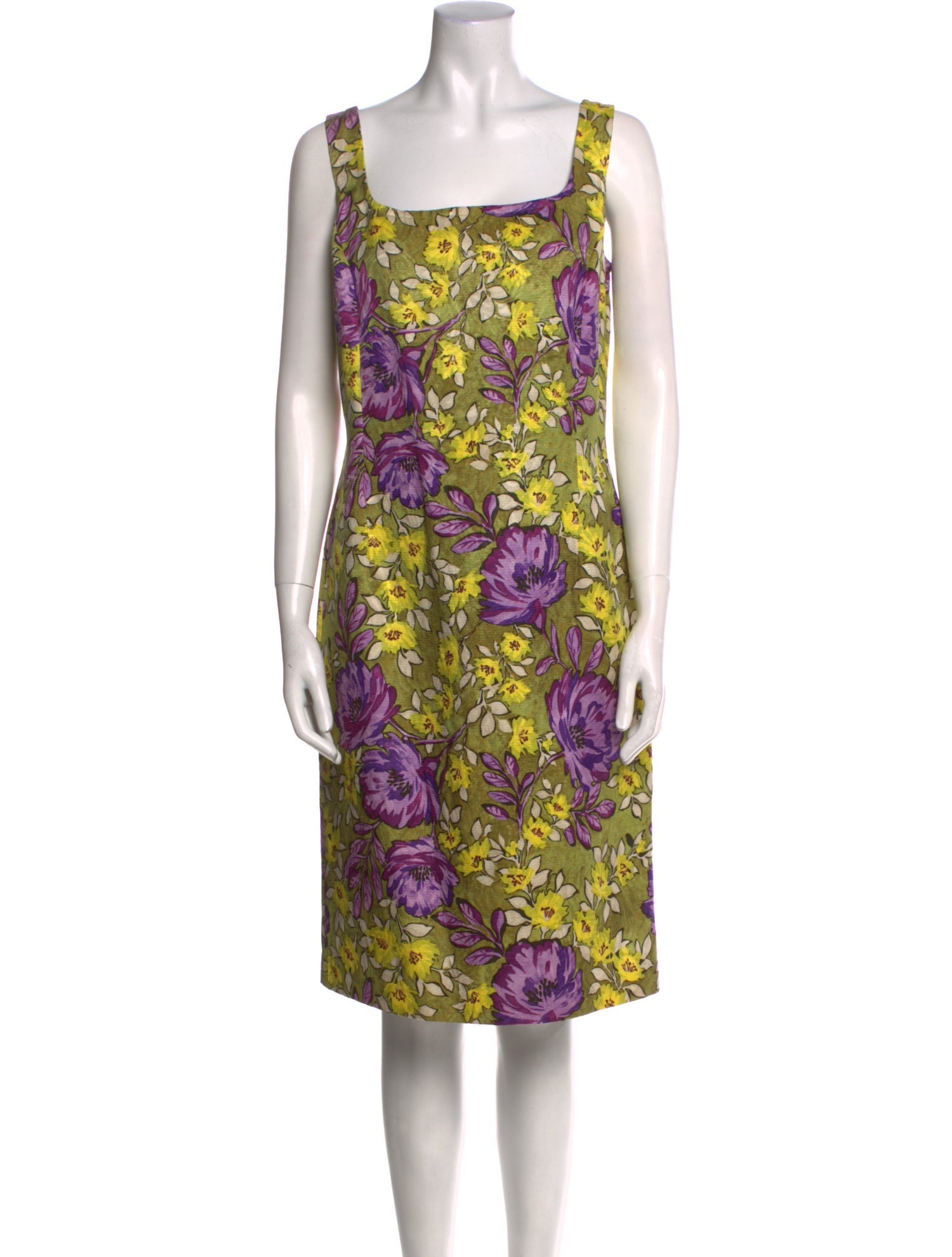 St. John Floral Print Knee-Length Dress w/ Tags