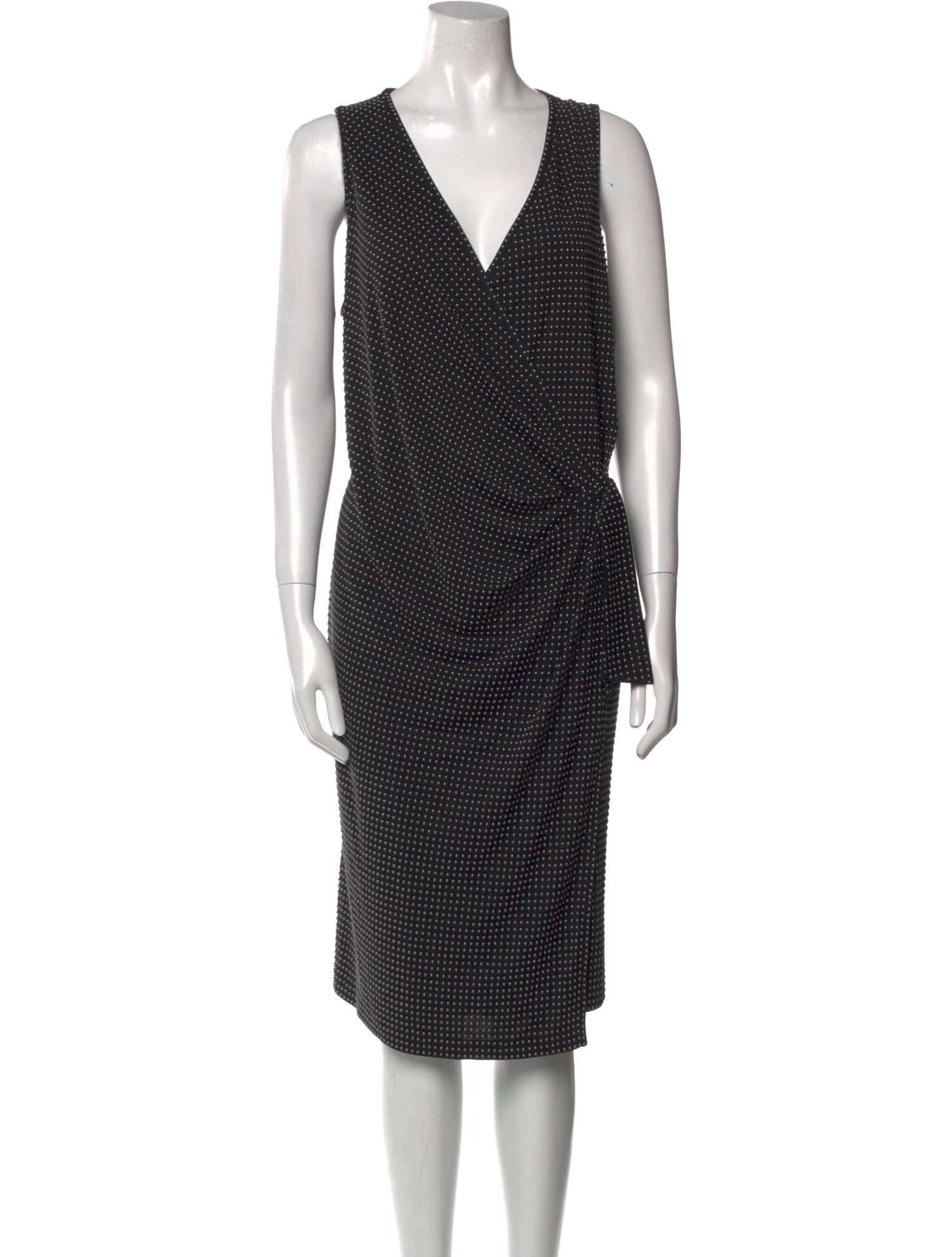 St. John Polka Dot Print Midi Length Dress