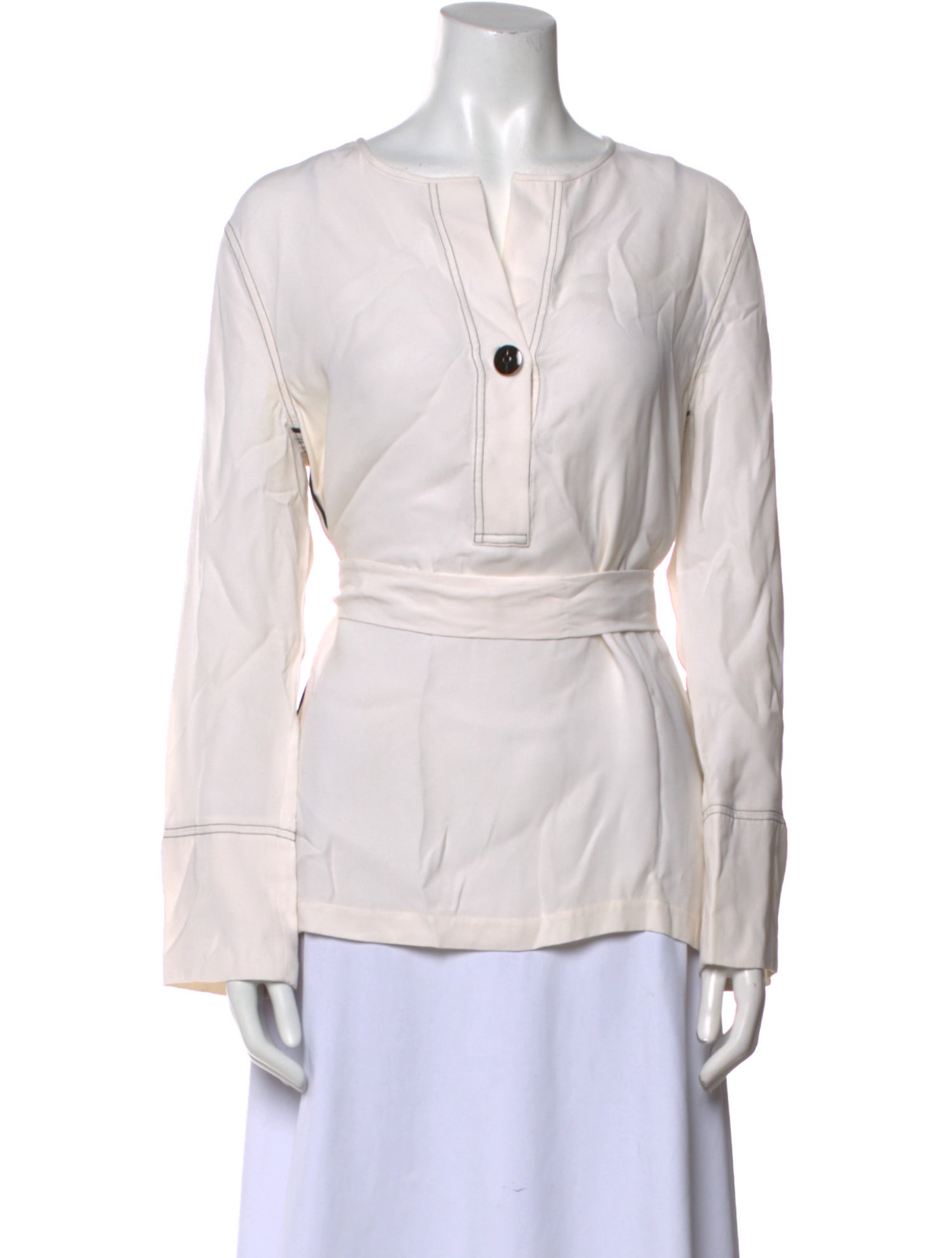 St. John Silk V-Neck Blouse