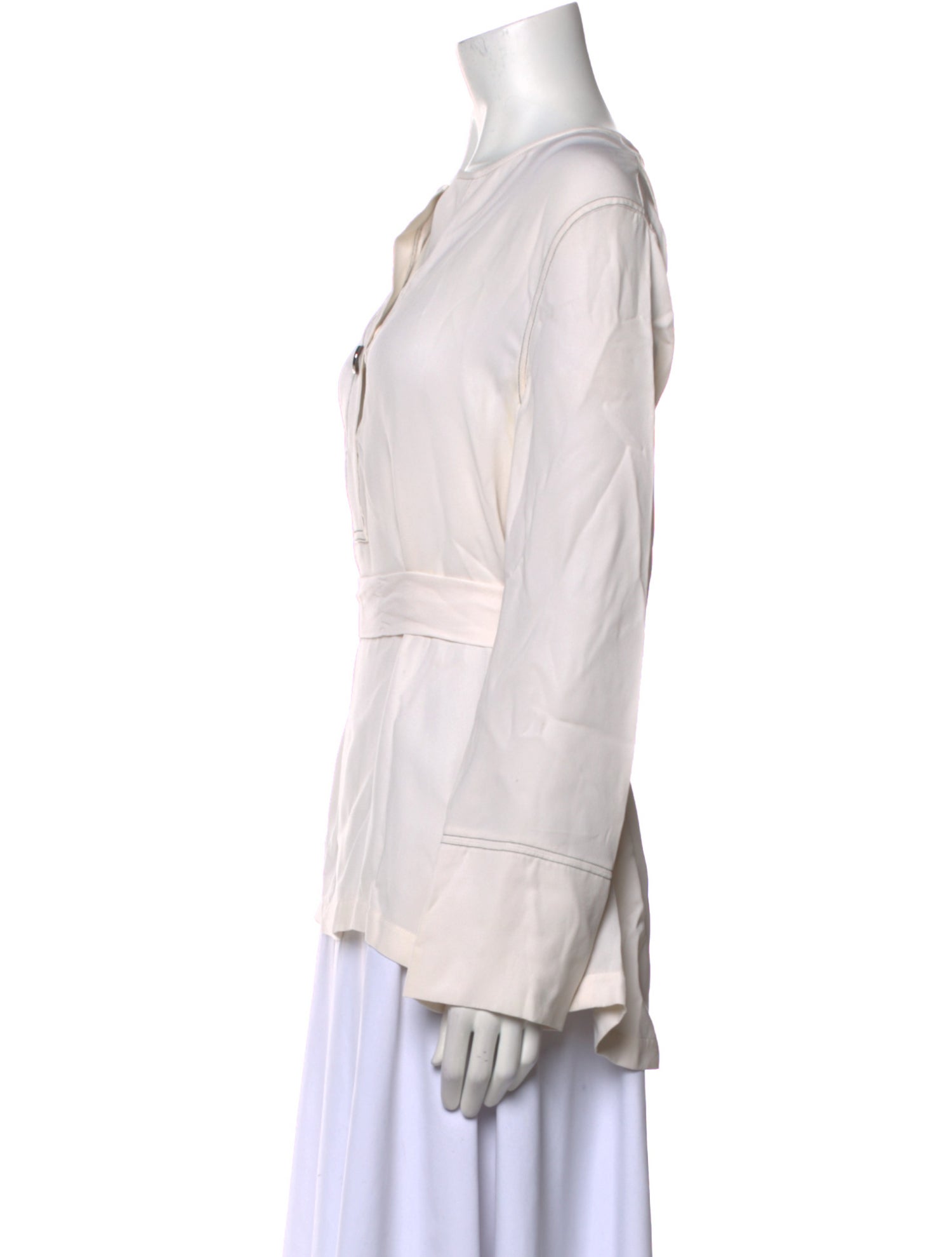 St. John Silk V-Neck Blouse