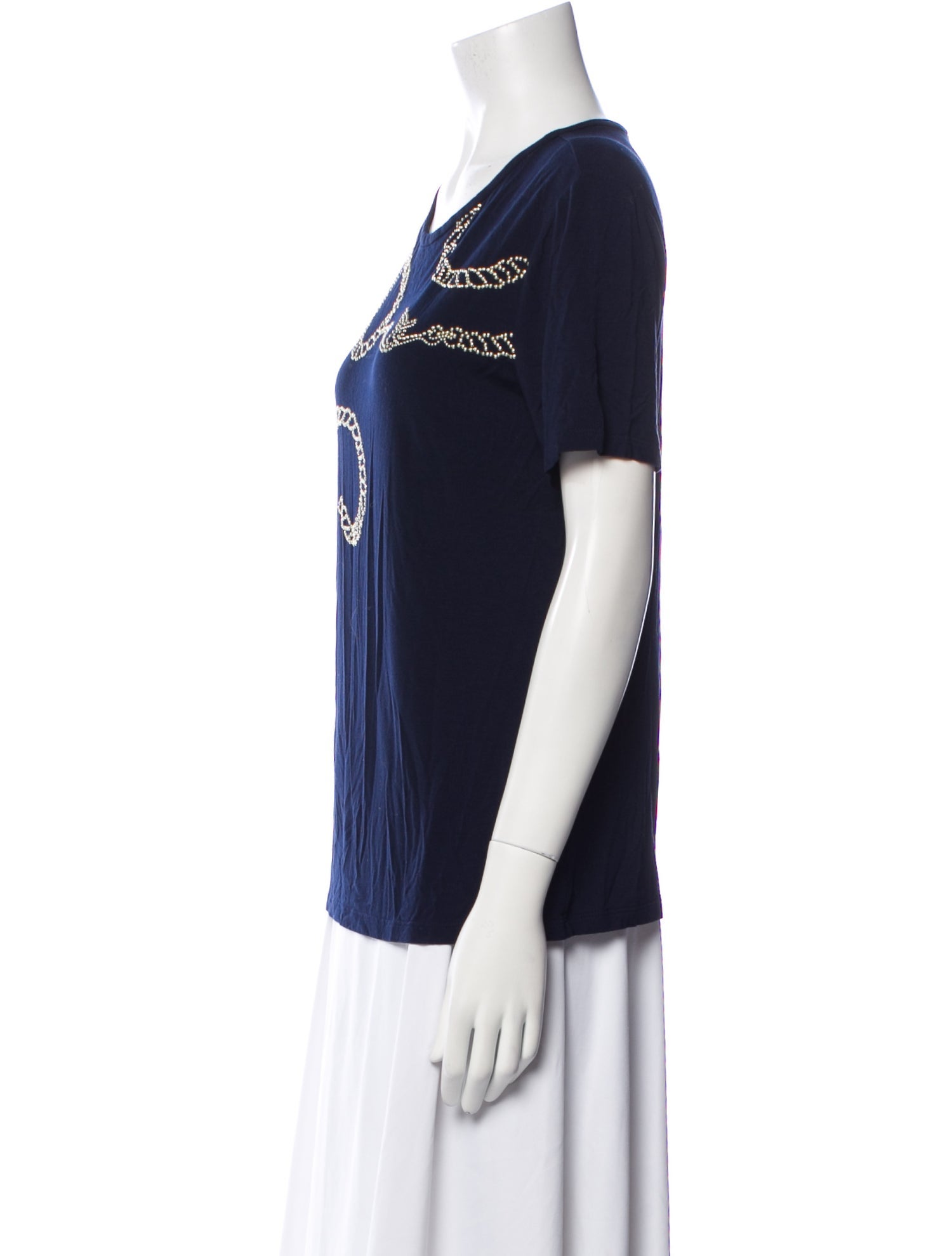 St. John Graphic Print Scoop Neck T-Shirt