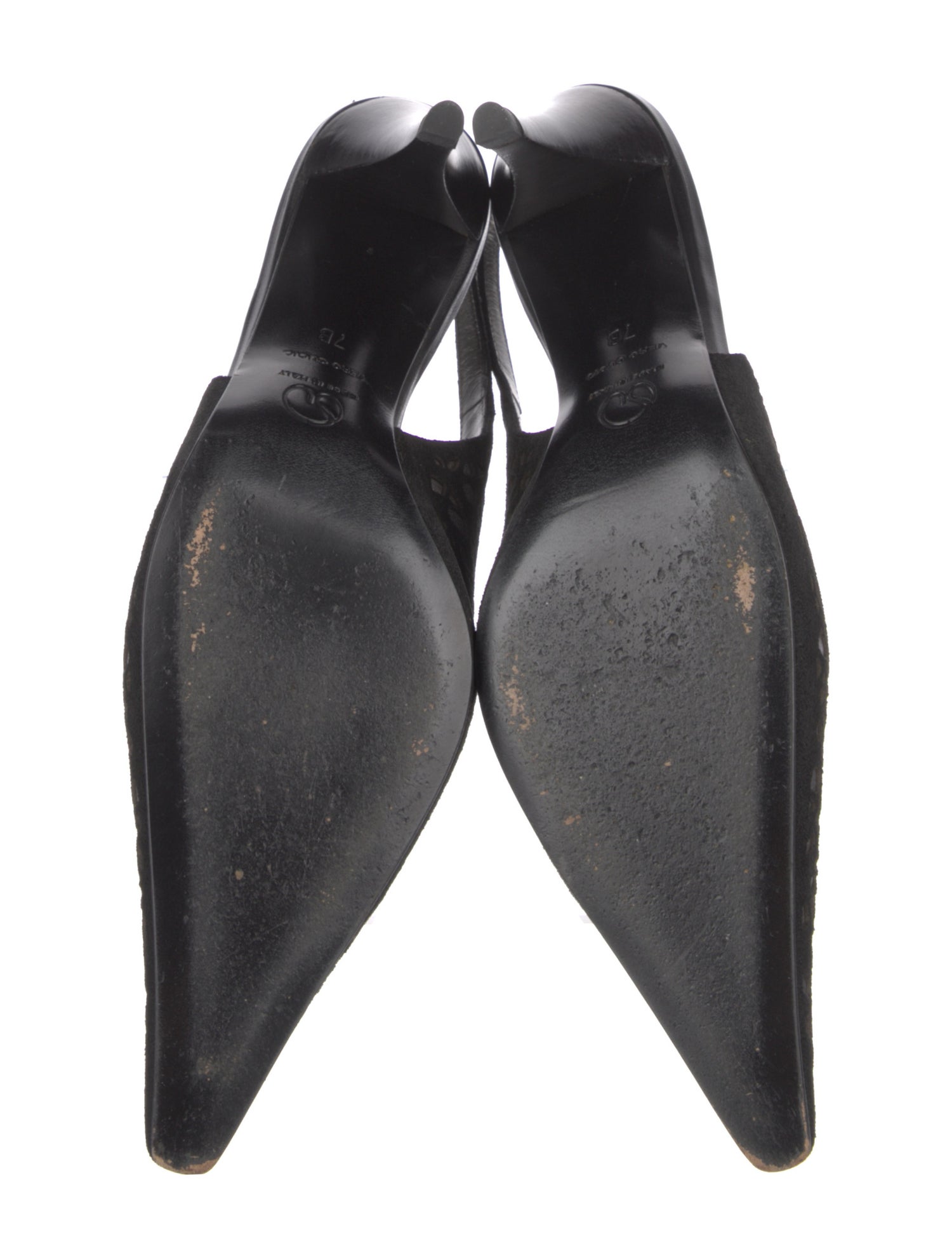 St. John Suede Lasercut Accents Slingback Pumps