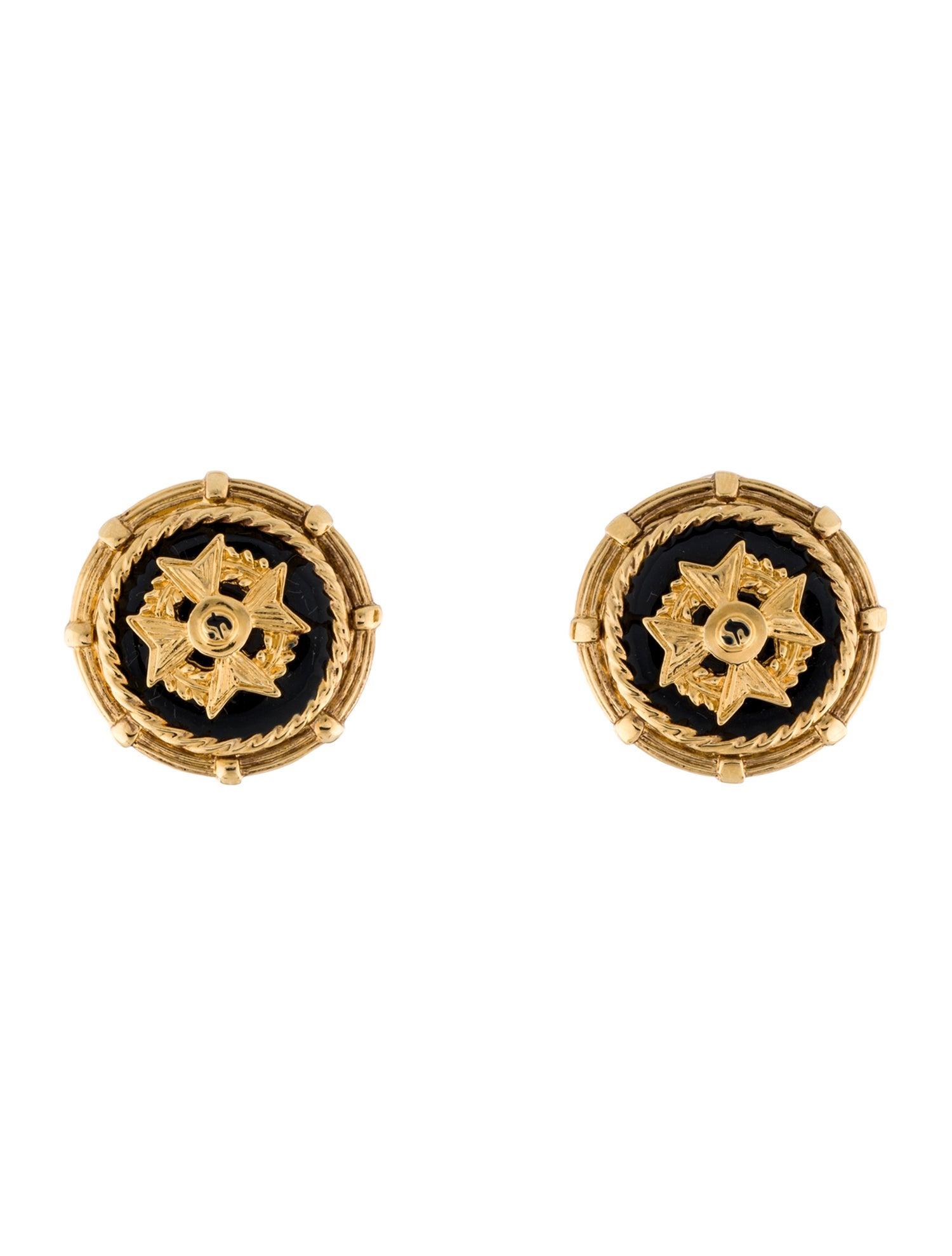 St. John Enamel Clip-On Earrings
