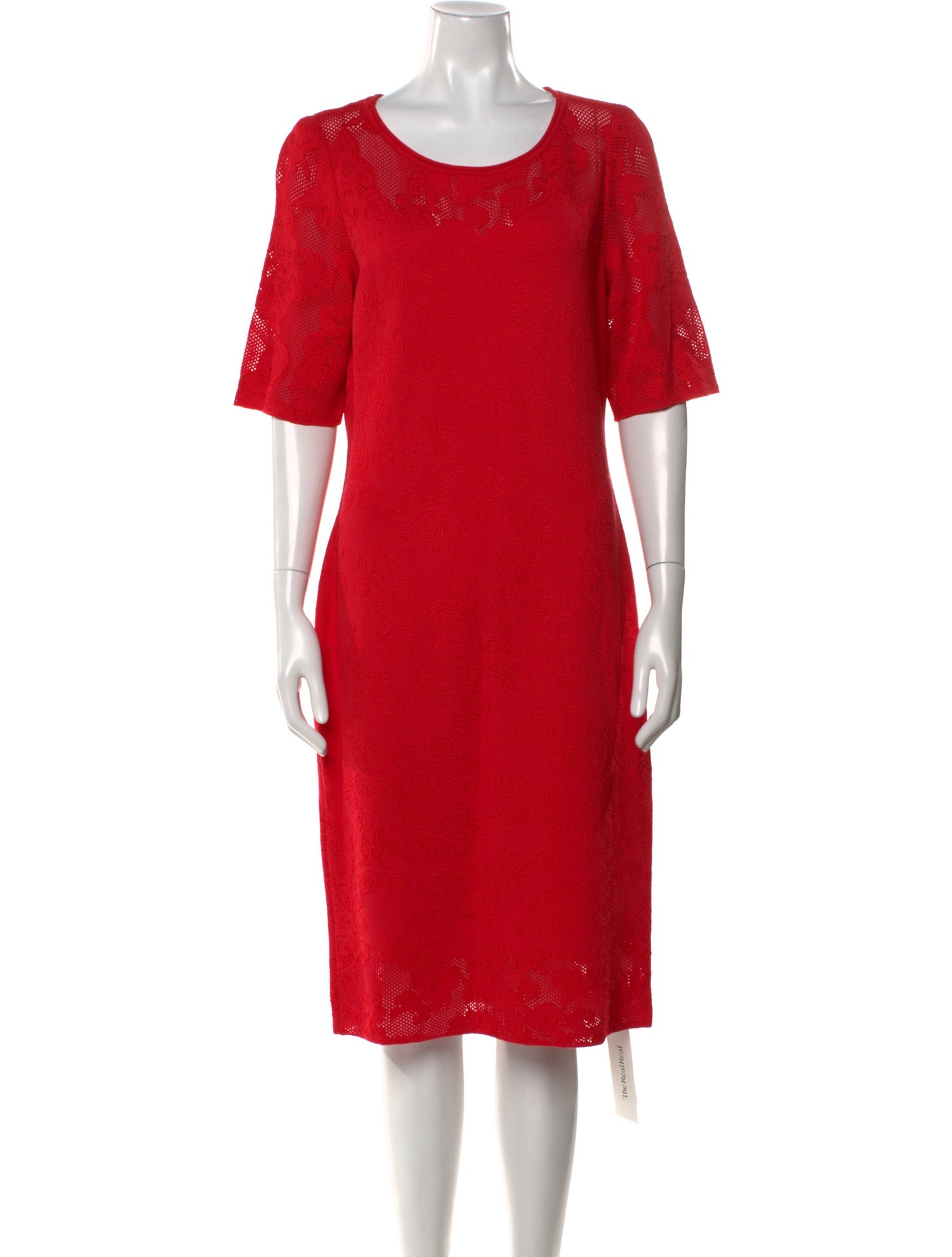 St. John Scoop Neck Midi Length Dress