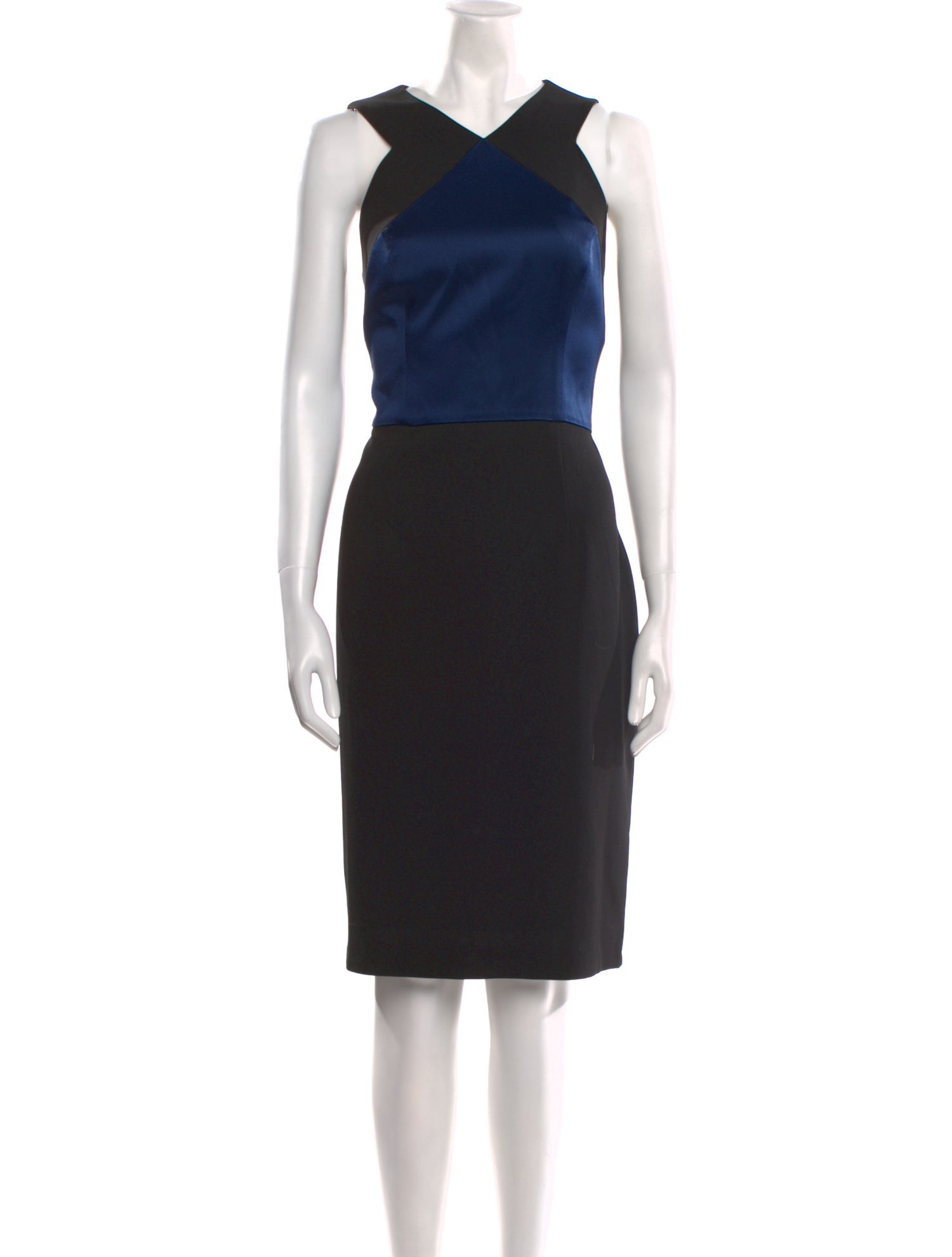 St. John Colorblock Pattern Knee-Length Dress