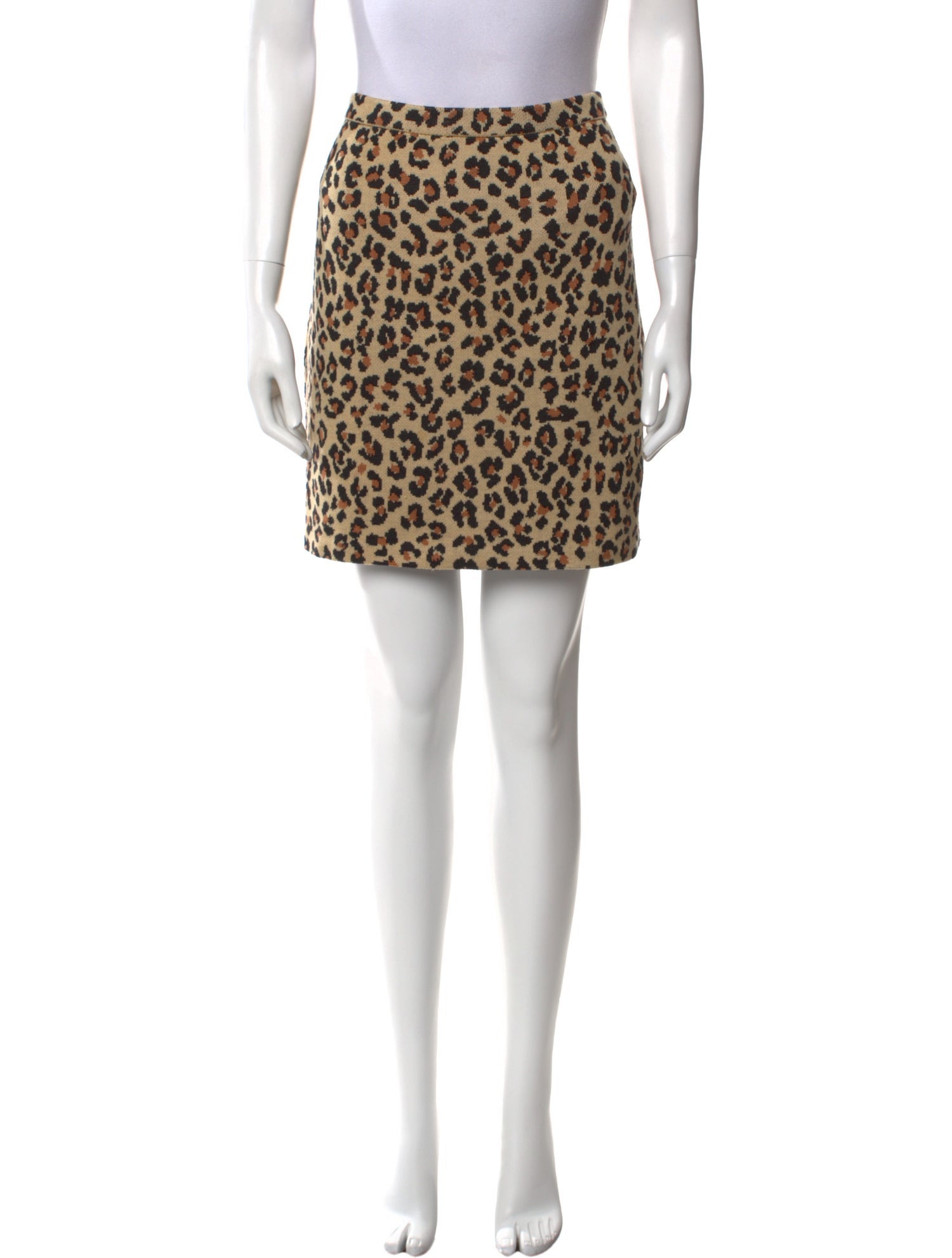 St. John Animal Print Mini Skirt