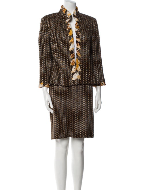 St. John Tweed Pattern Skirt Suit